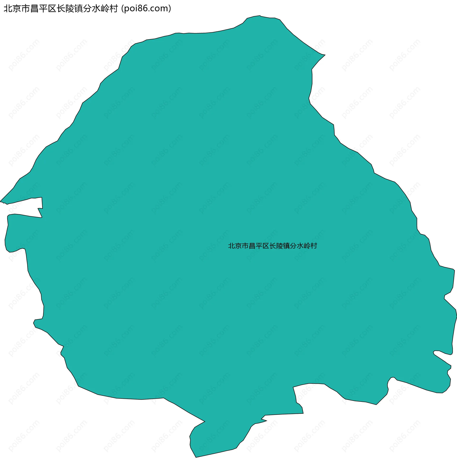 北京市昌平区长陵镇分水岭村边界地图