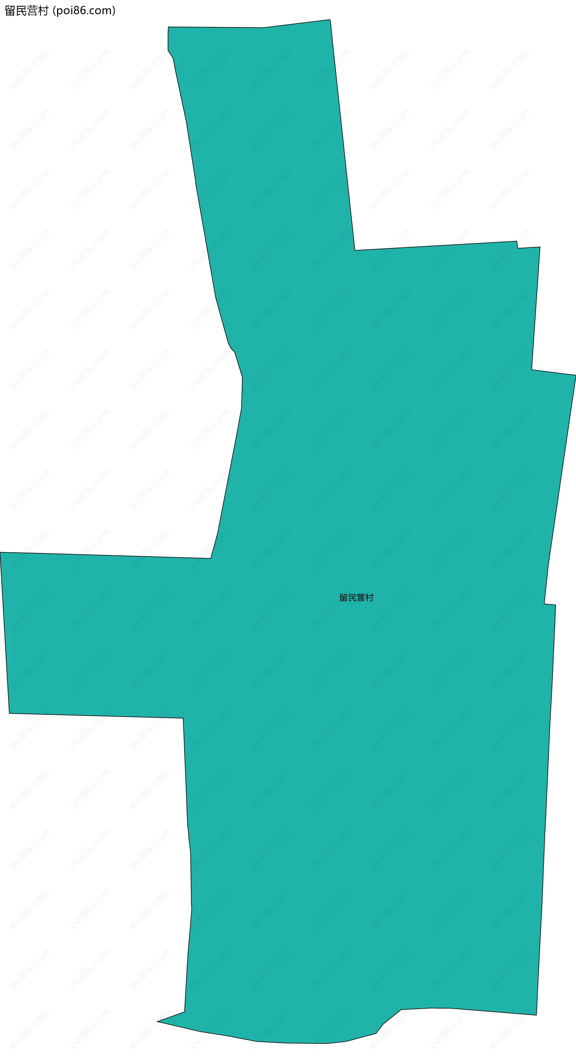 留民营村边界地图