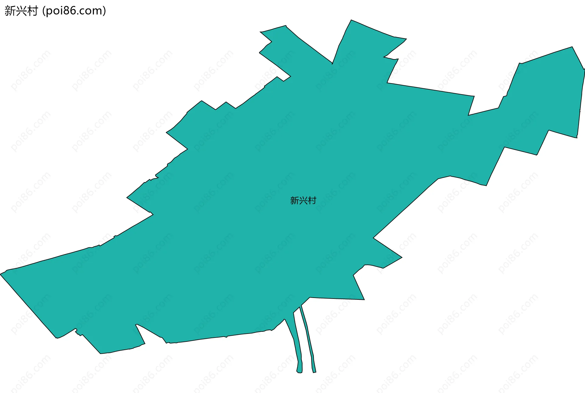 新兴村边界地图