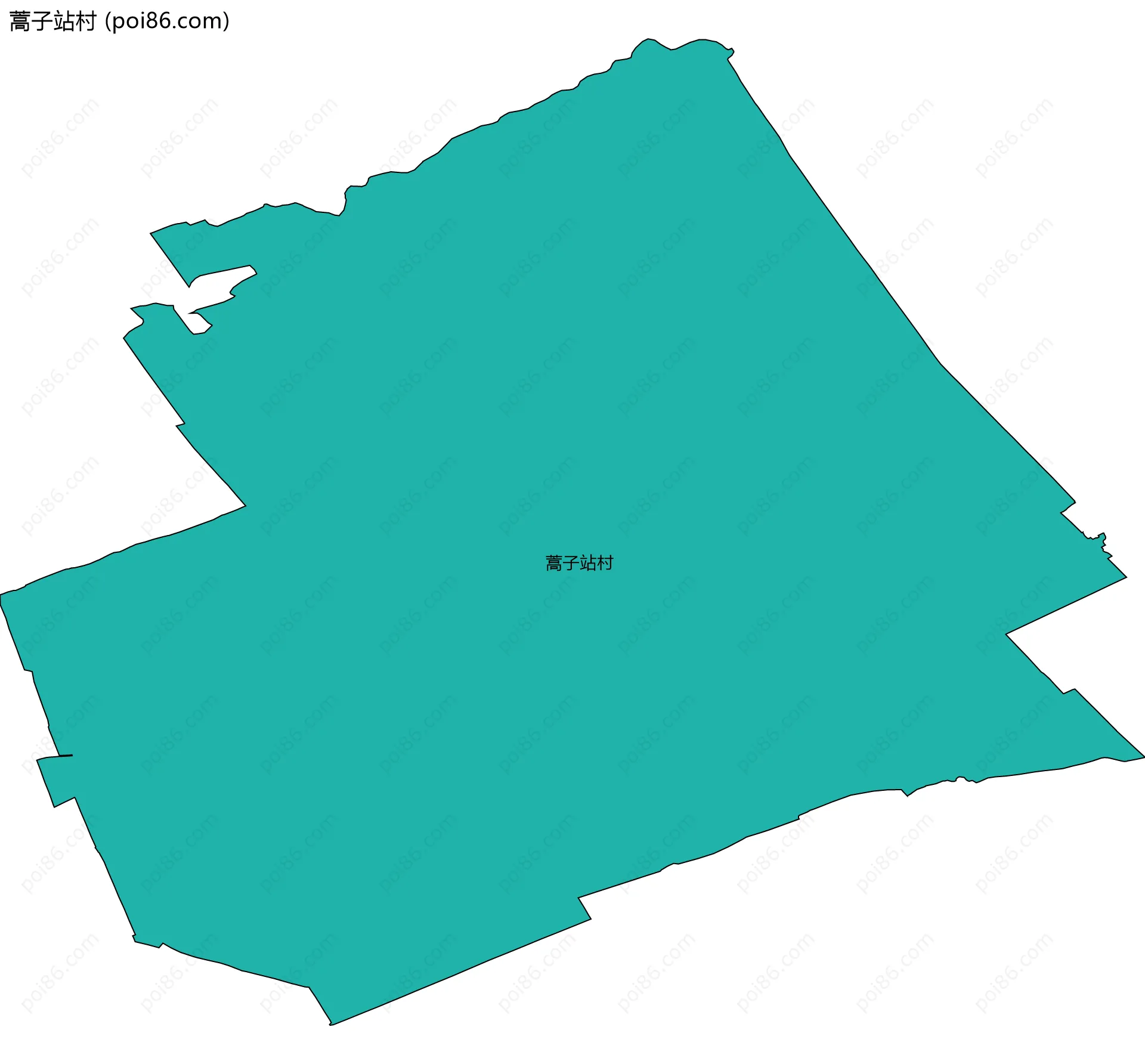 蒿子站村边界地图