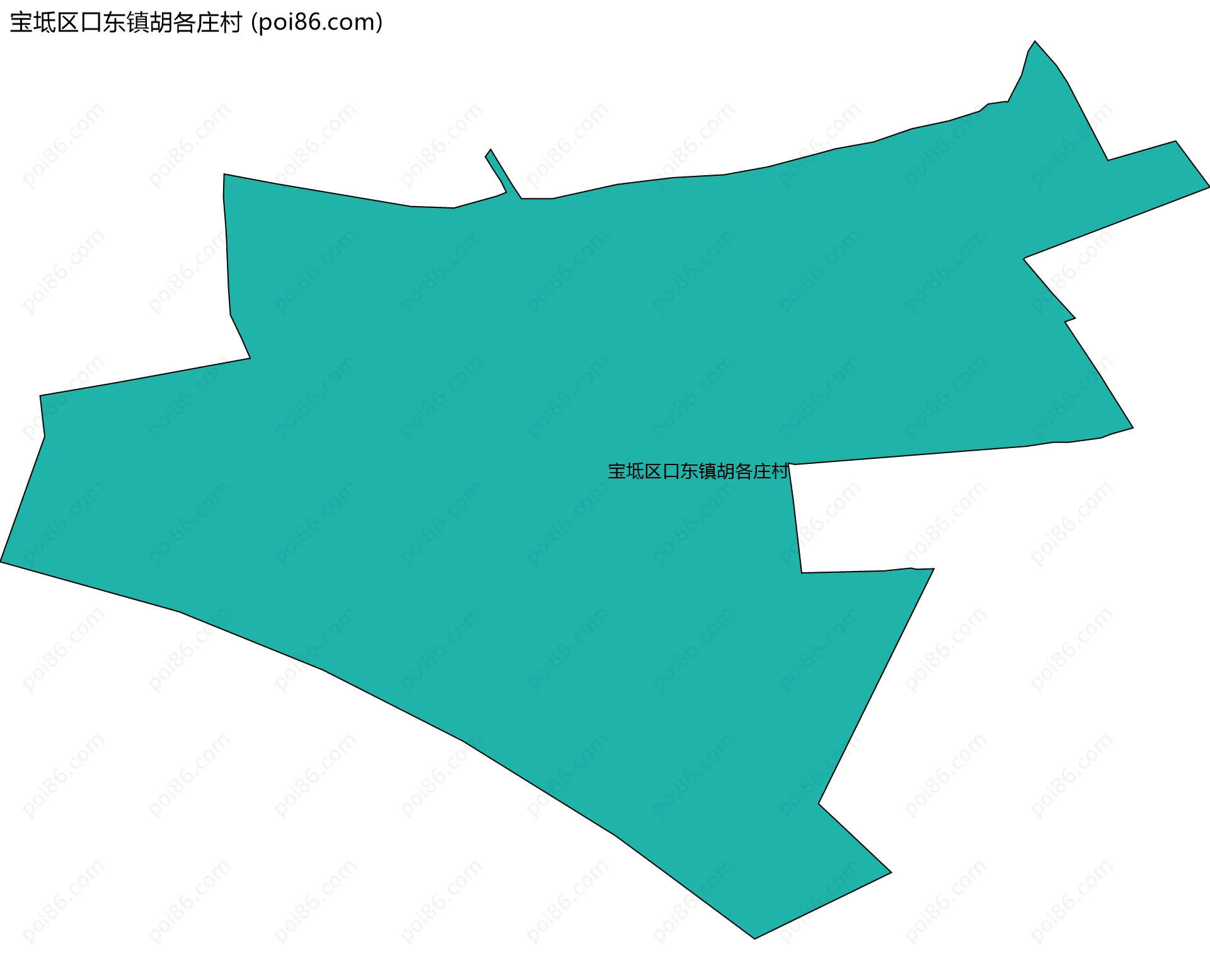 宝坻区口东镇胡各庄村边界地图
