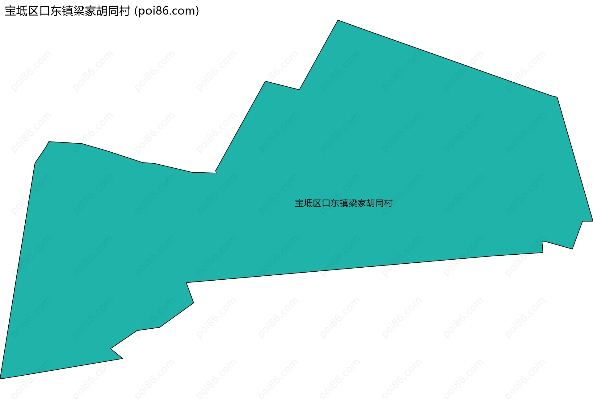 宝坻区口东镇梁家胡同村边界地图