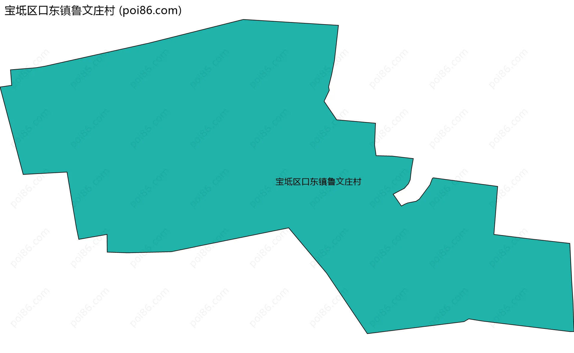 宝坻区口东镇鲁文庄村边界地图