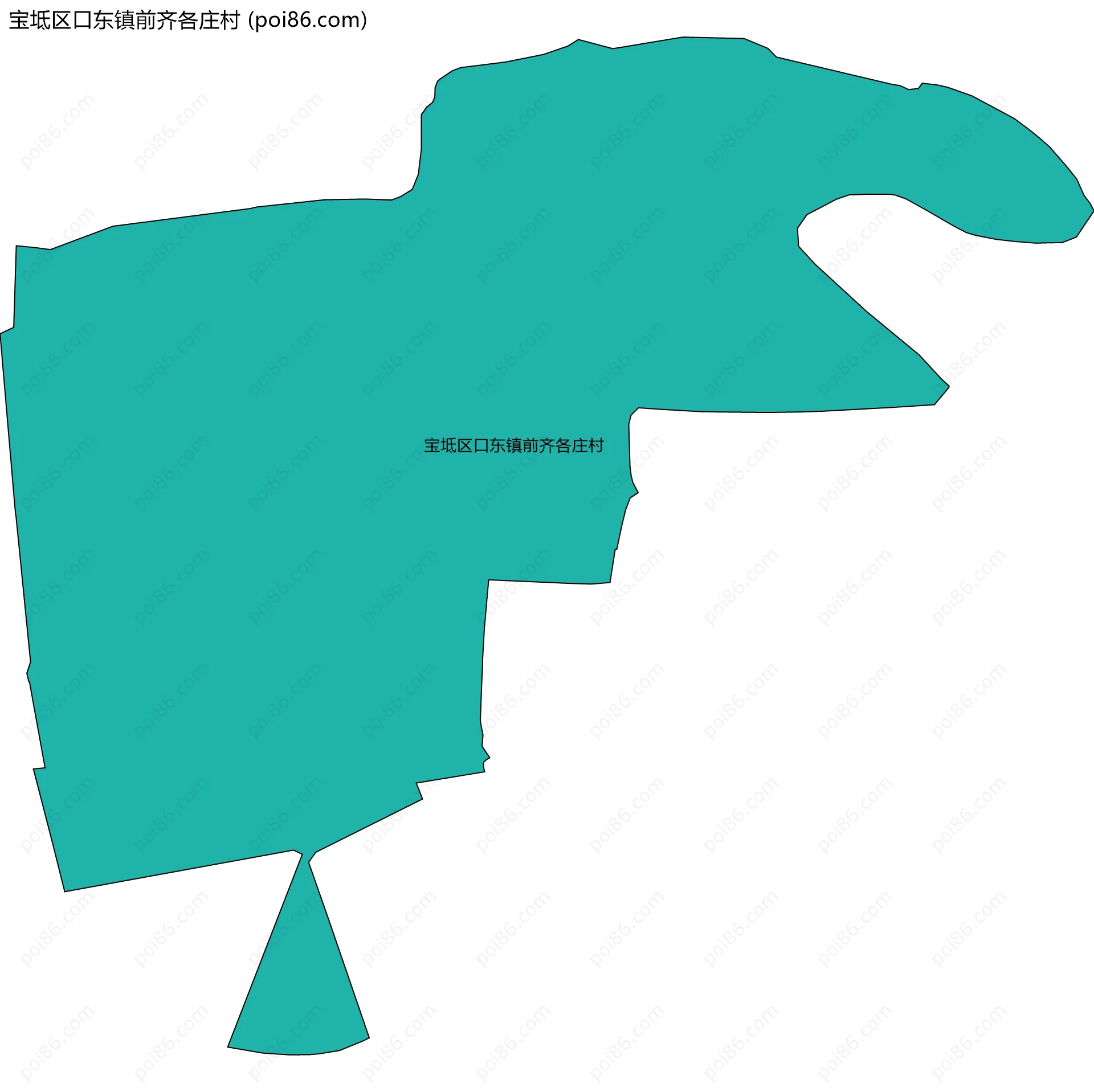 宝坻区口东镇前齐各庄村边界地图