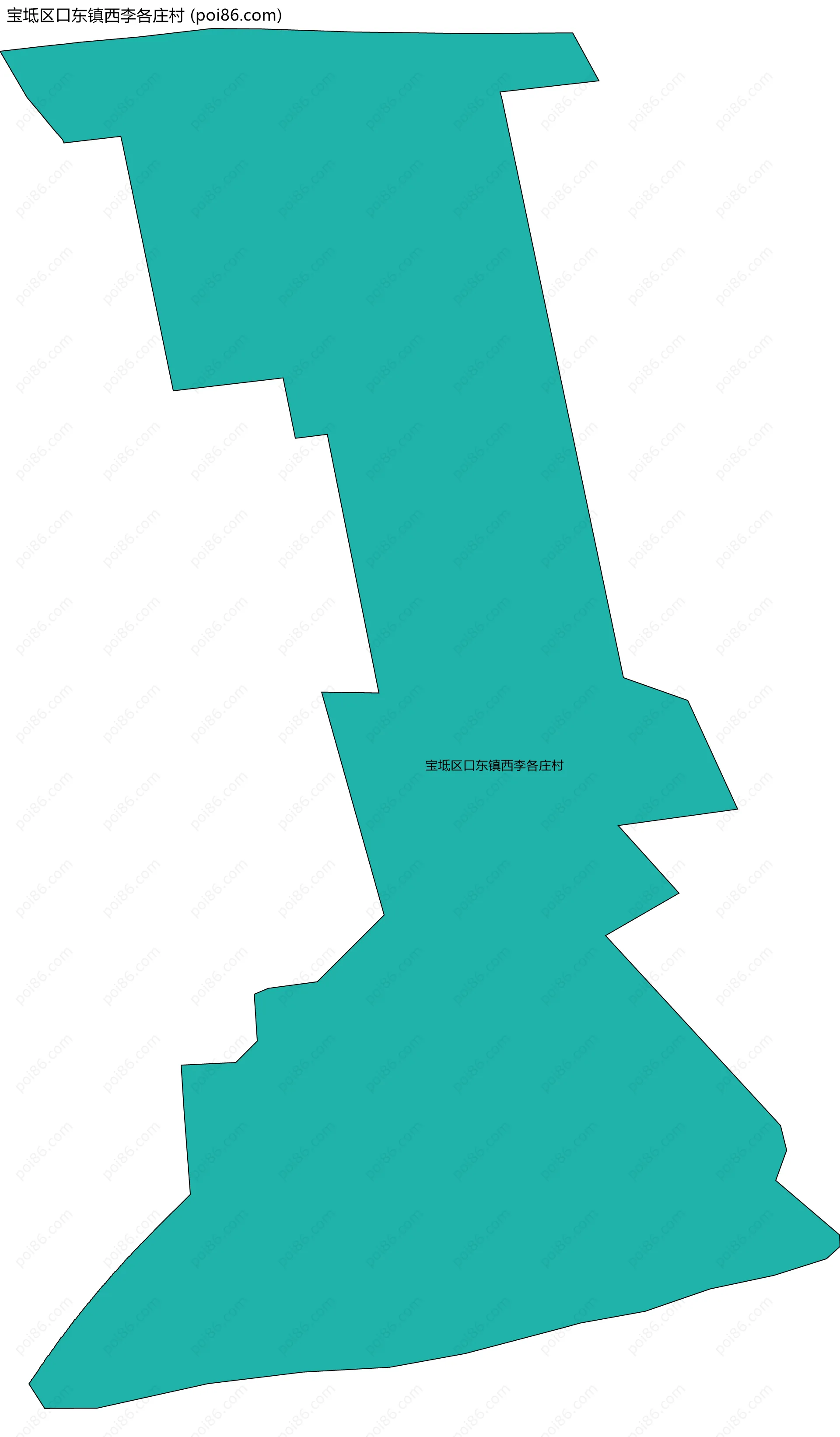 宝坻区口东镇西李各庄村边界地图