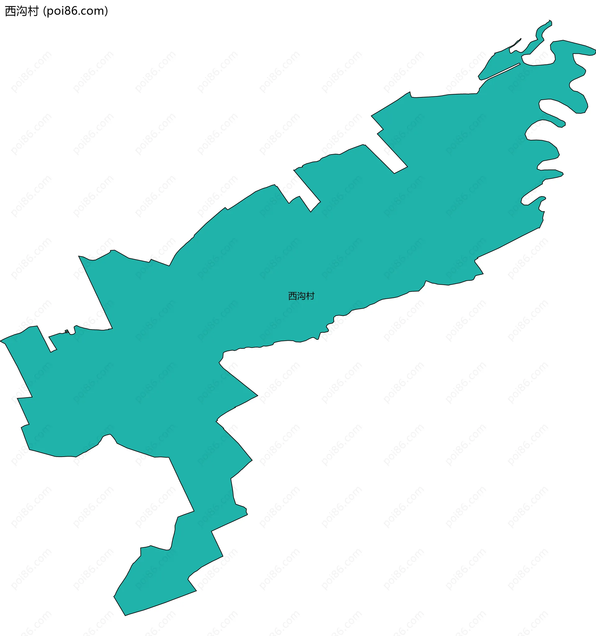 西沟村边界地图