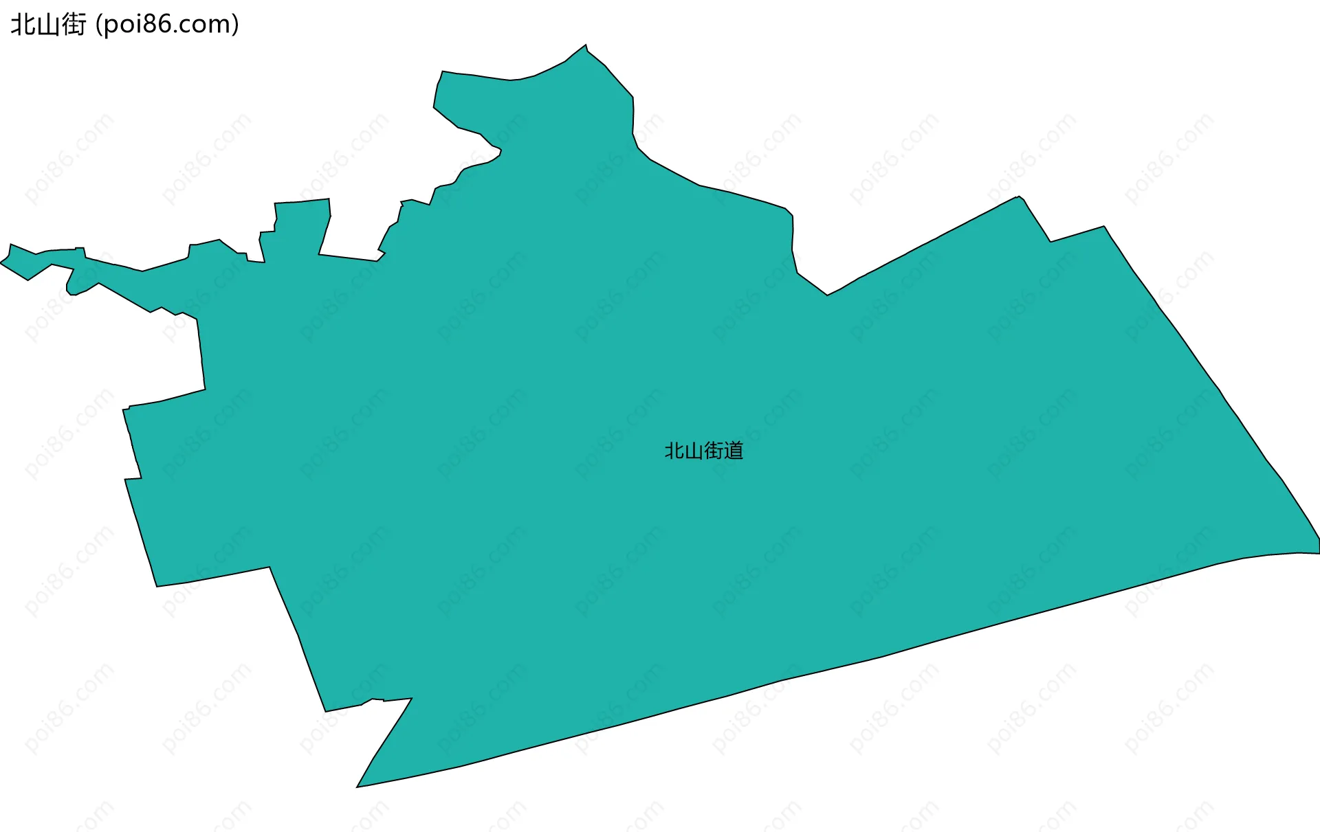 北山街边界地图(五级行政区划)