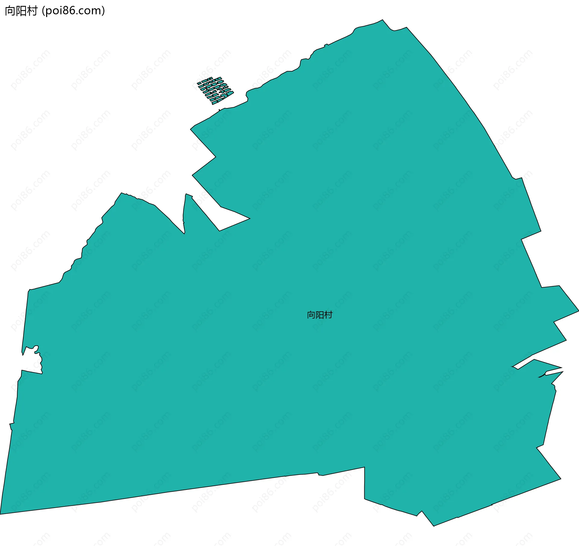向阳村边界地图