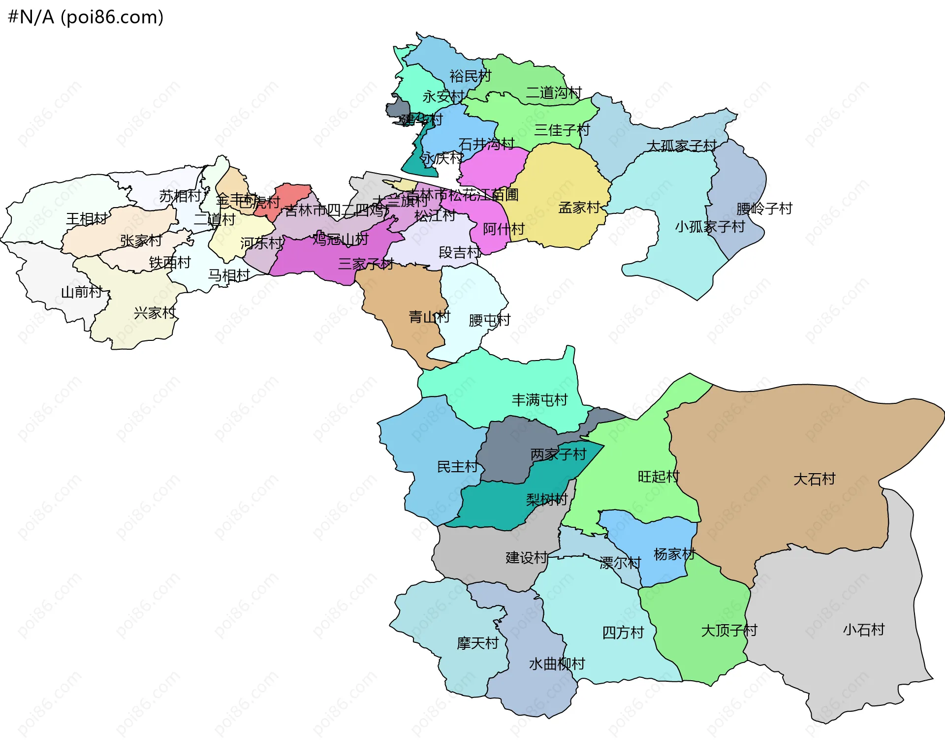 #N/A边界地图(五级行政区划)