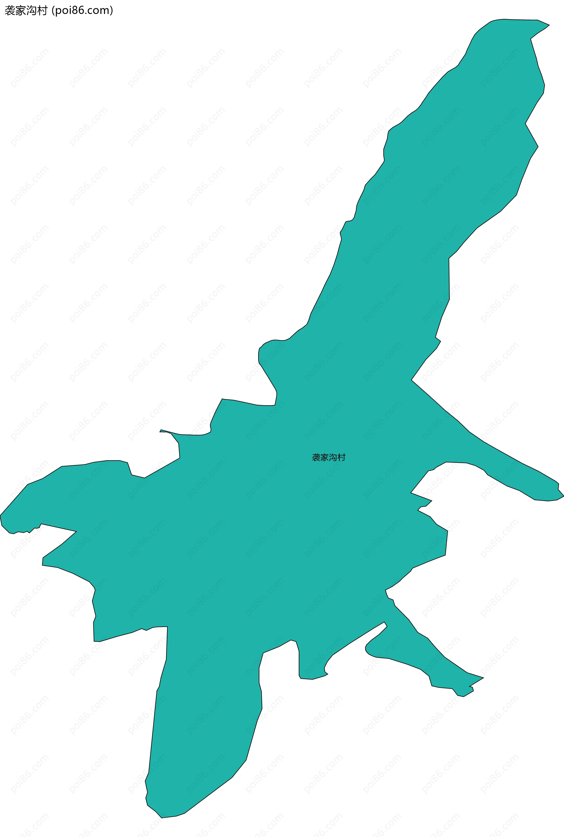 袭家沟村边界地图