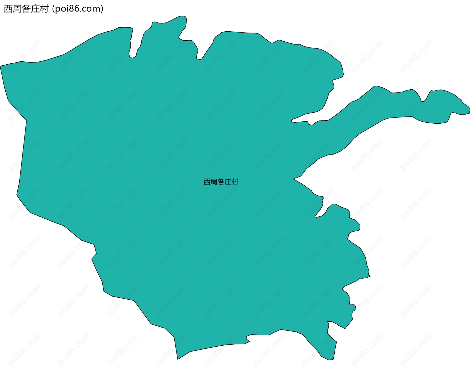 西周各庄村边界地图