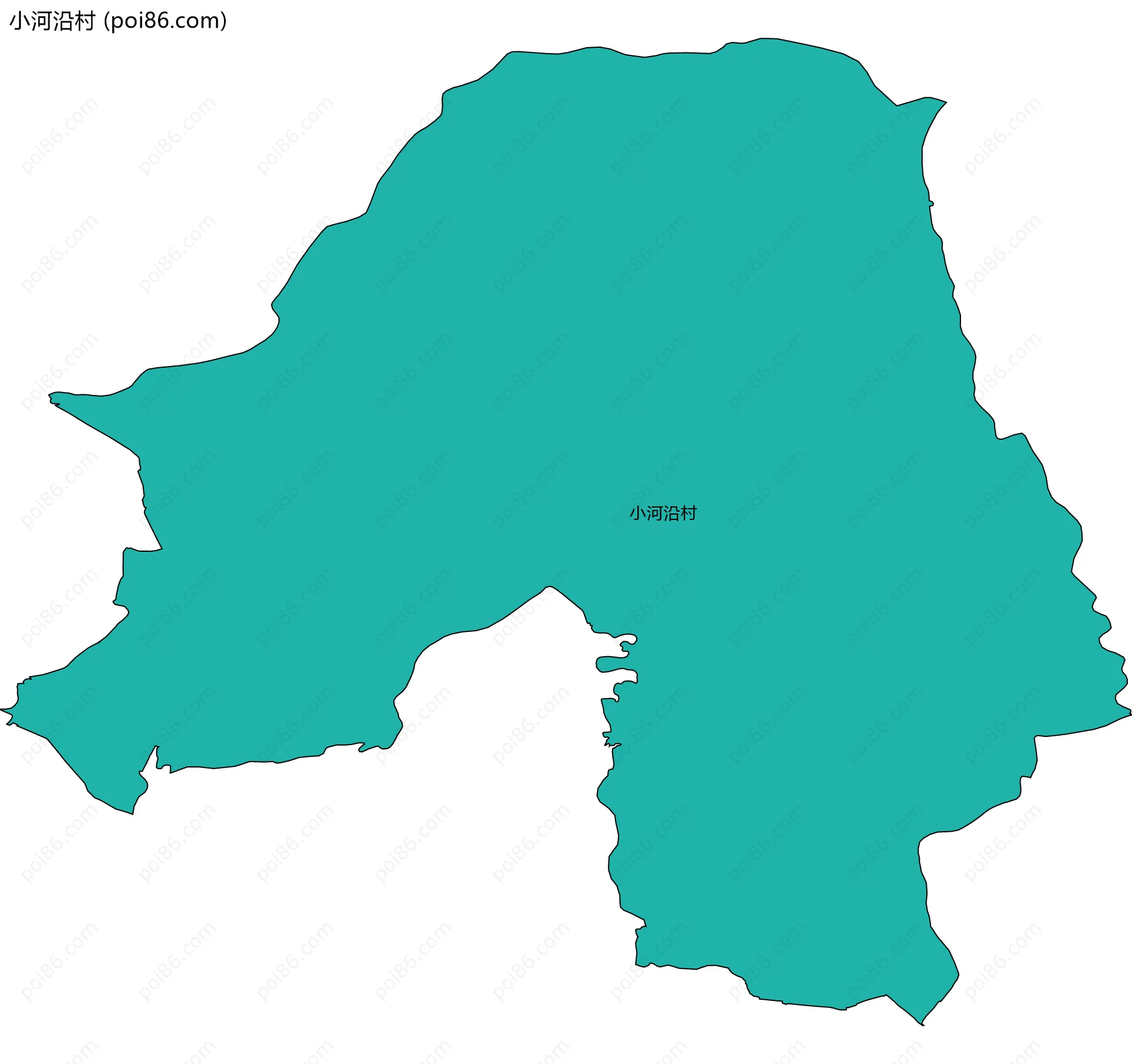 小河沿村边界地图
