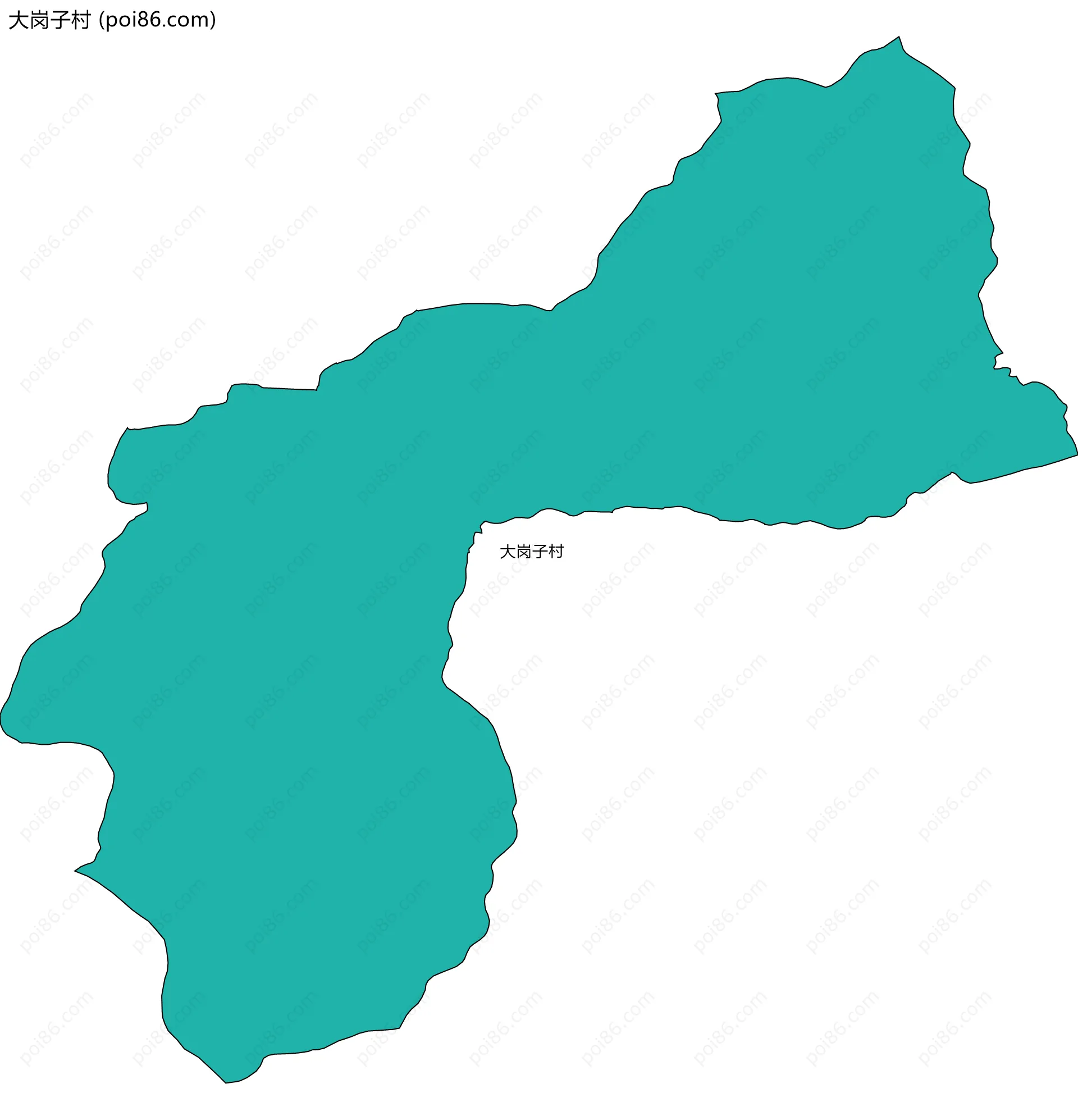 大岗子村边界地图