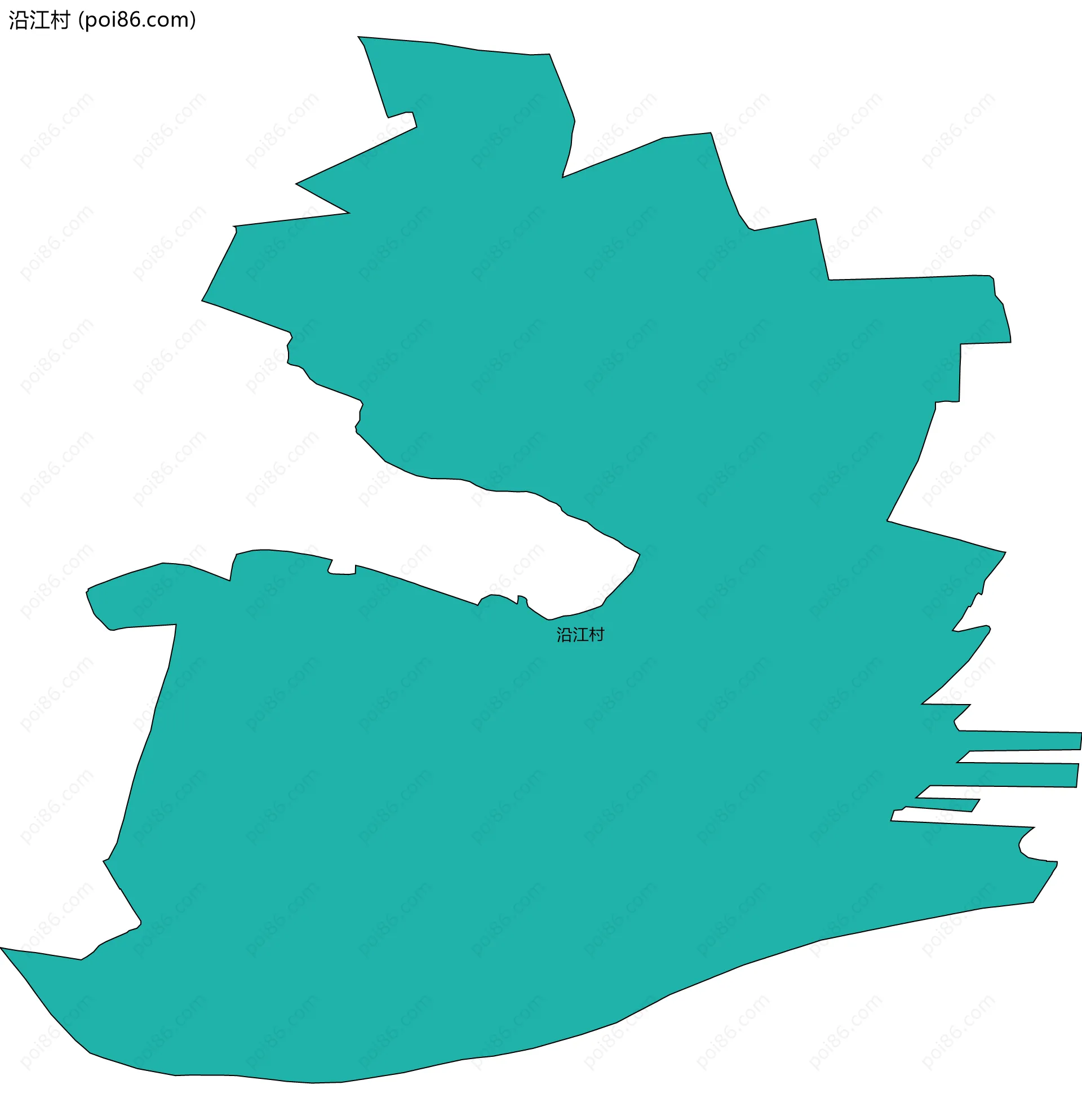 沿江村边界地图