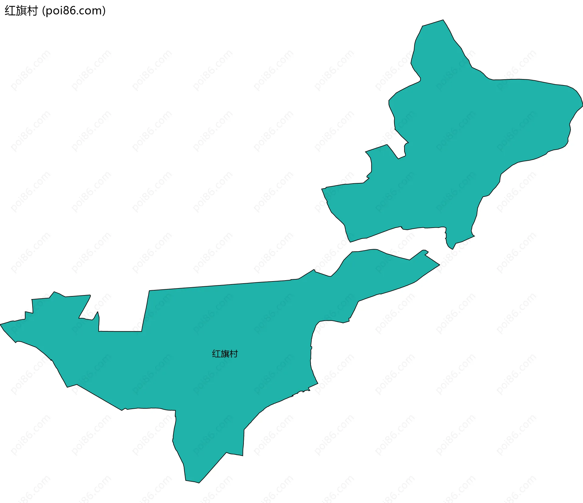 红旗村边界地图