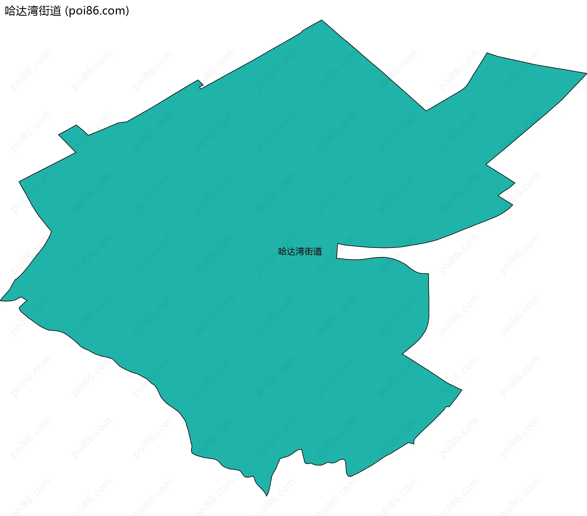 哈达湾街道边界地图