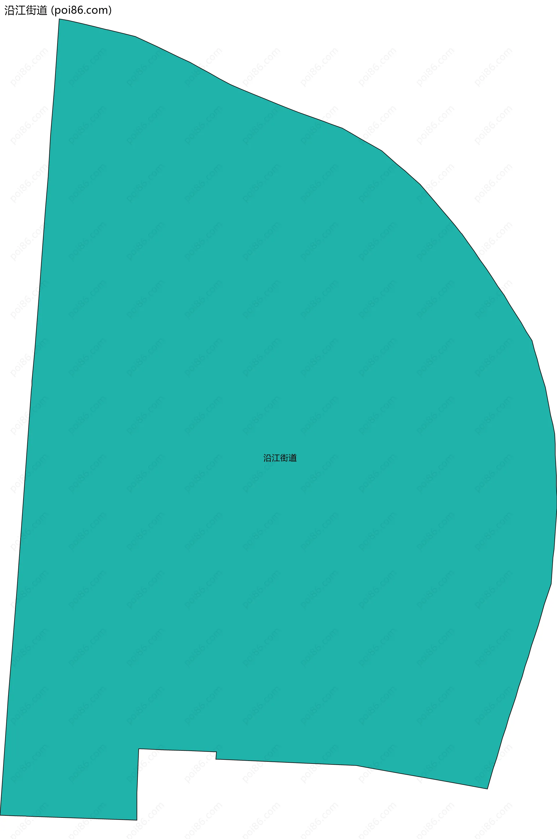 沿江街道边界地图