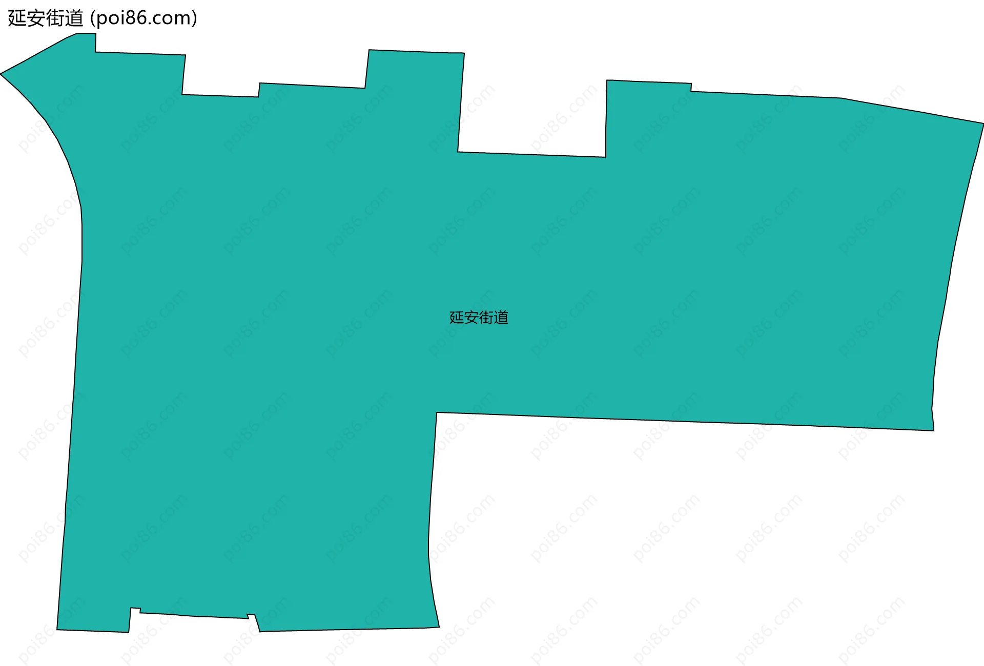 延安街道边界地图