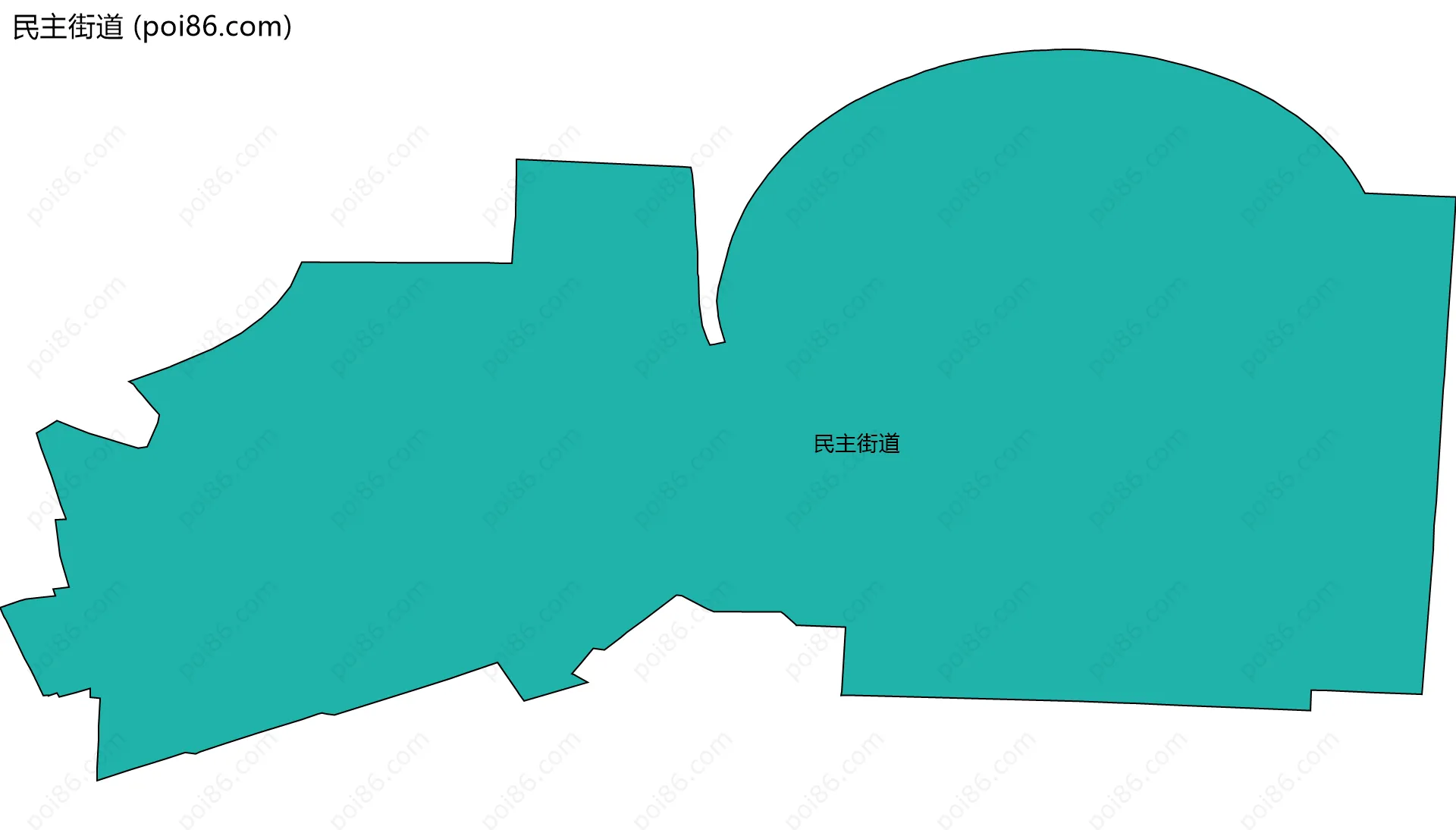 民主街道边界地图