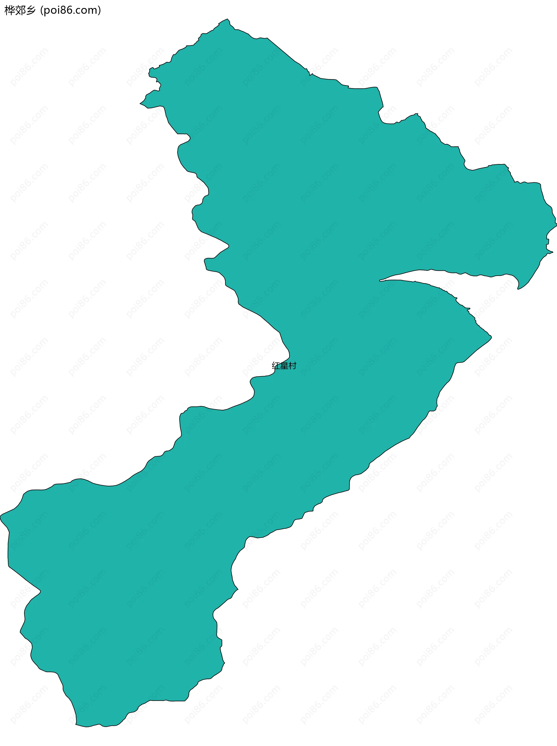 桦郊乡边界地图(五级行政区划)