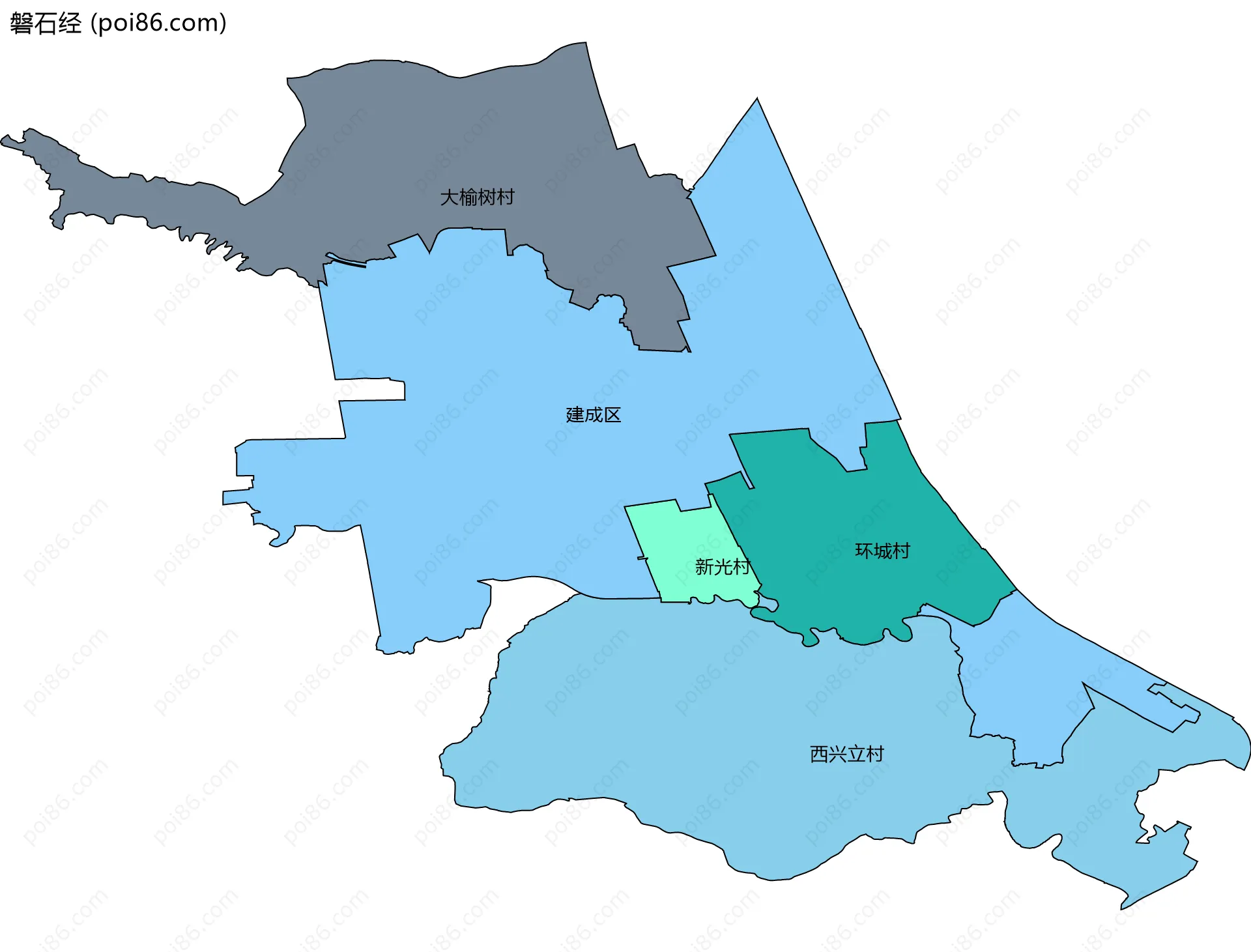 磐石经边界地图(五级行政区划)