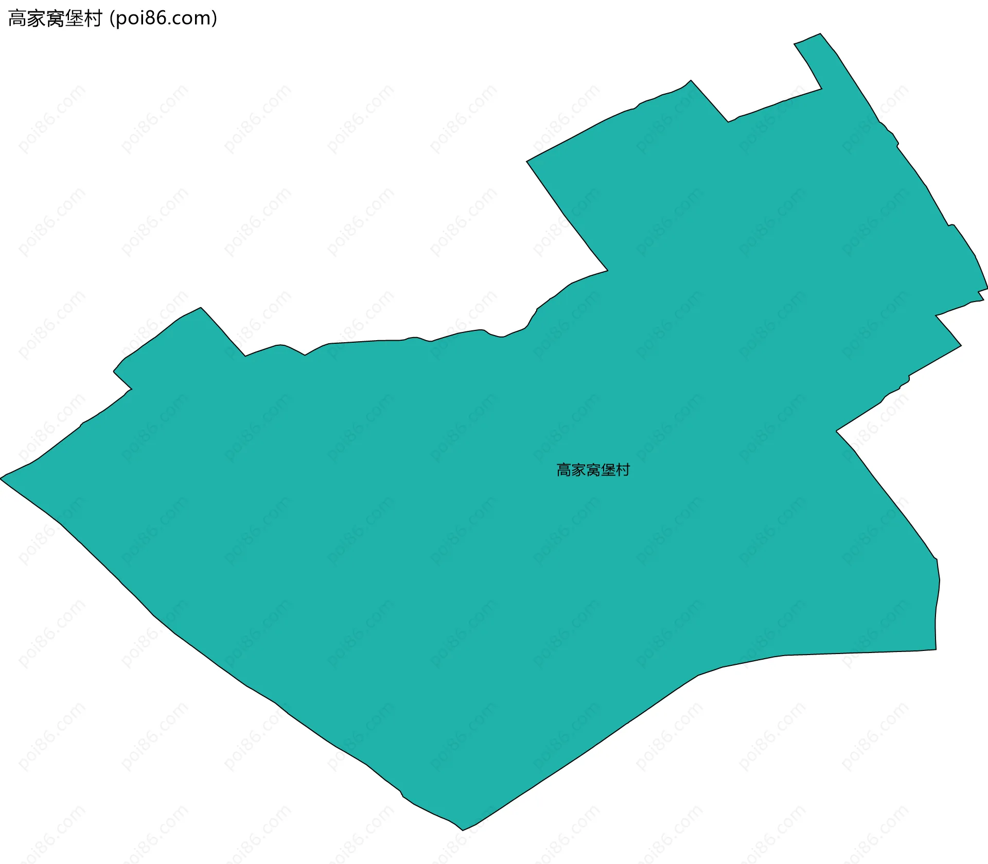 高家窝堡村边界地图