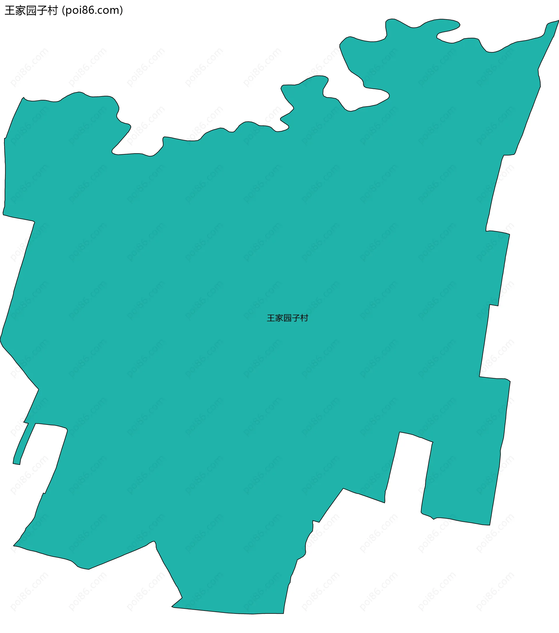 王家园子村边界地图