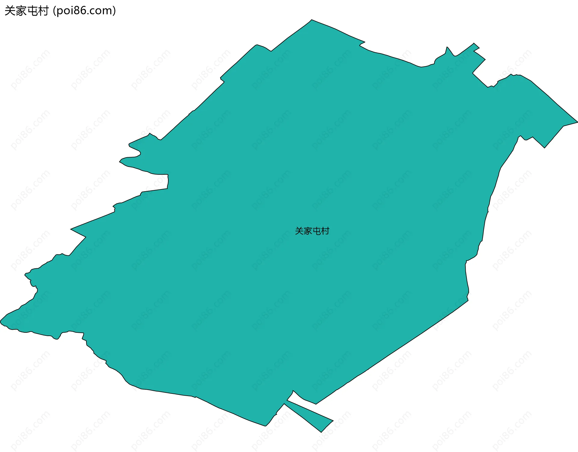 关家屯村边界地图