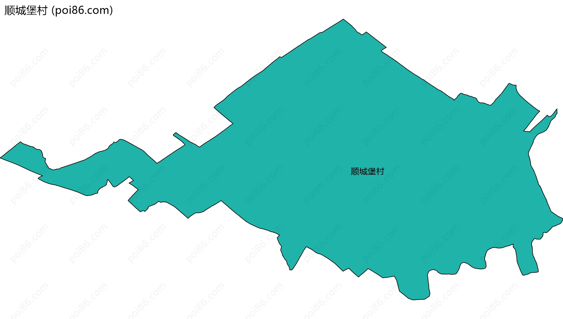 顺城堡村边界地图