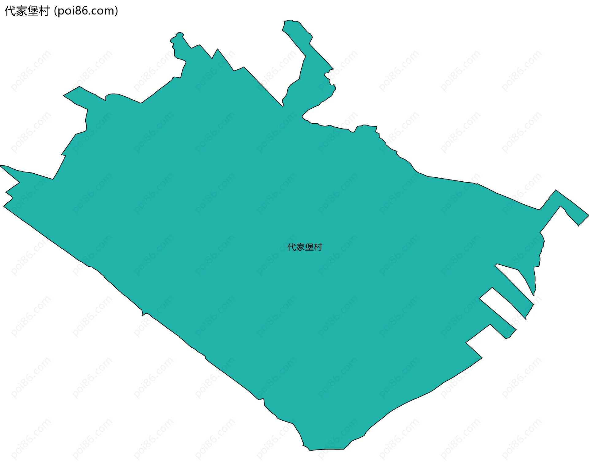 代家堡村边界地图