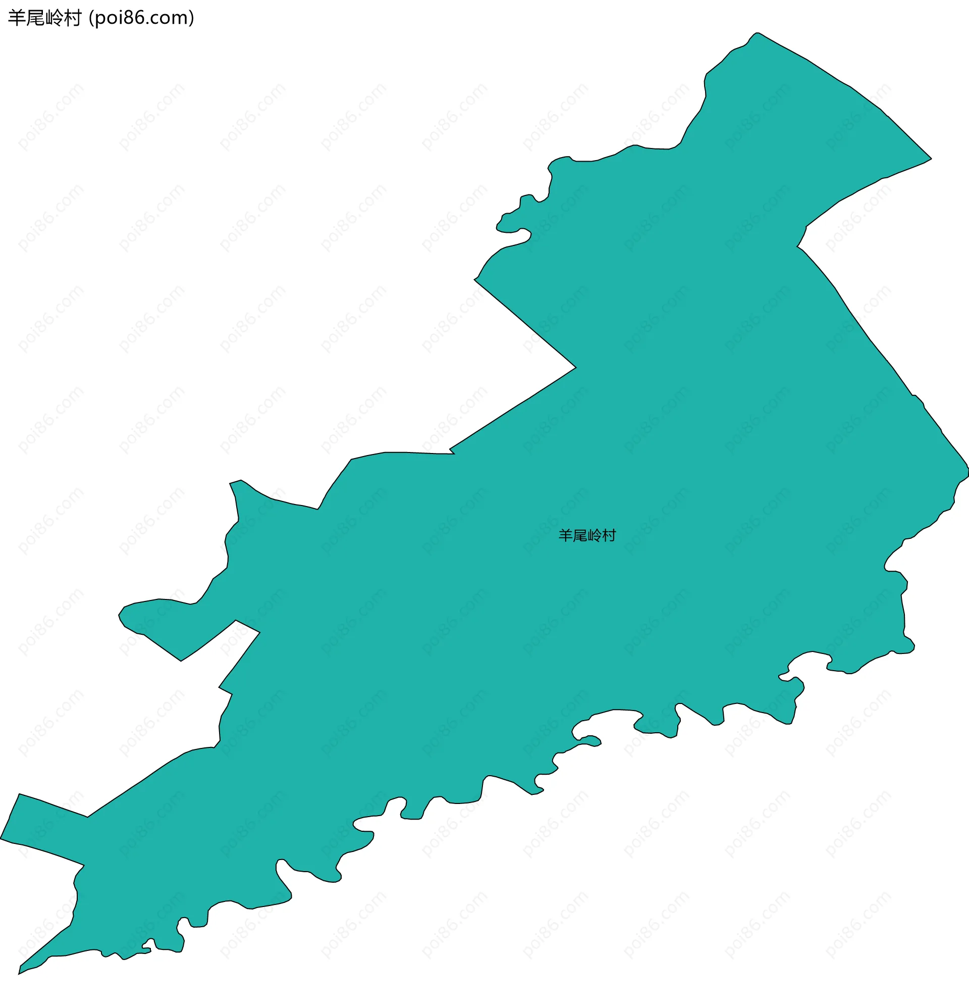 羊尾岭村边界地图