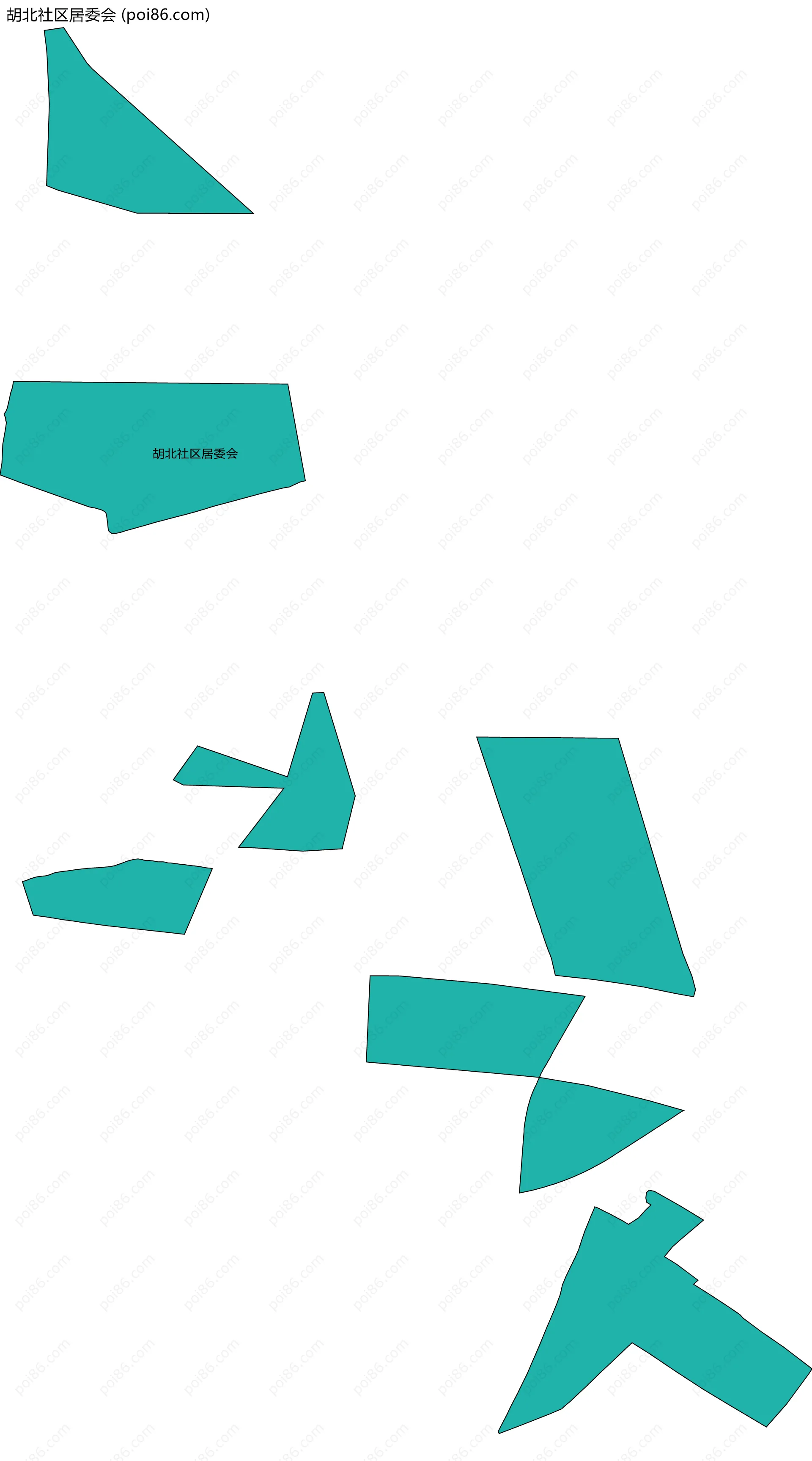 胡北社区居委会边界地图