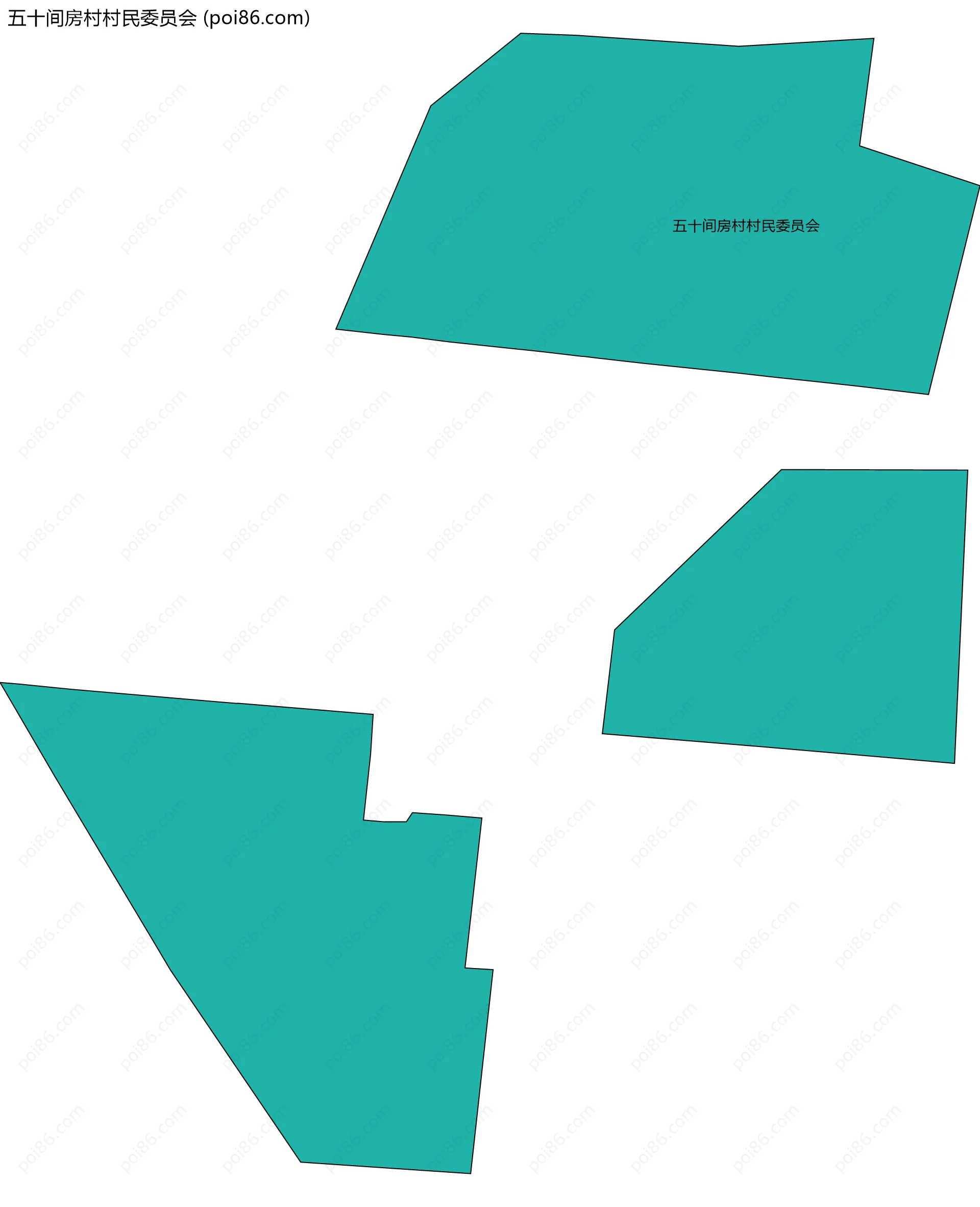 五十间房村村民委员会边界地图