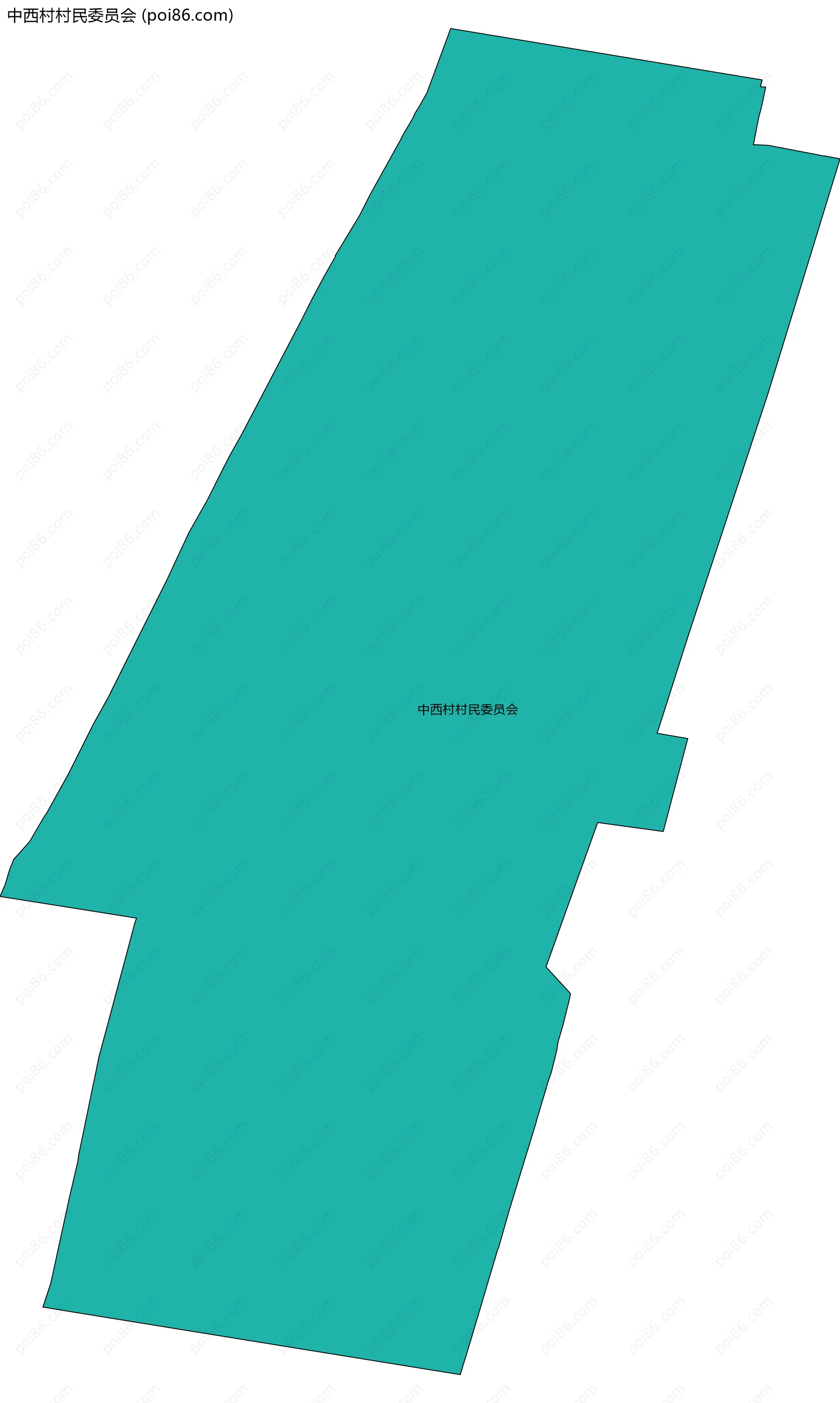 中西村村民委员会边界地图