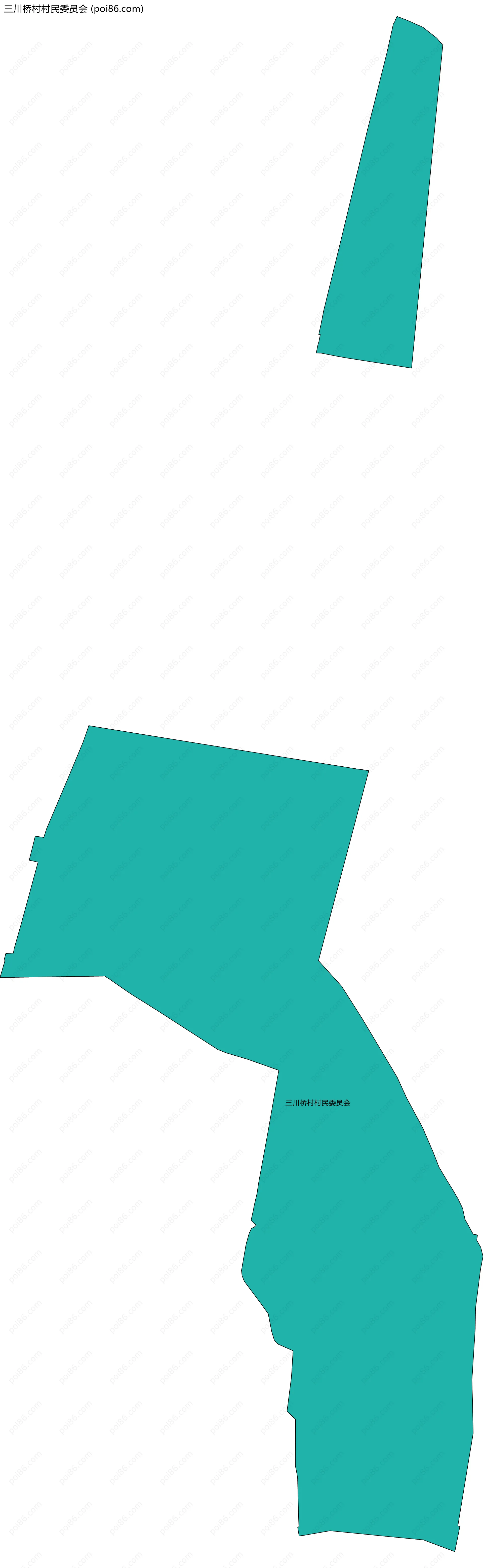 三川桥村村民委员会边界地图