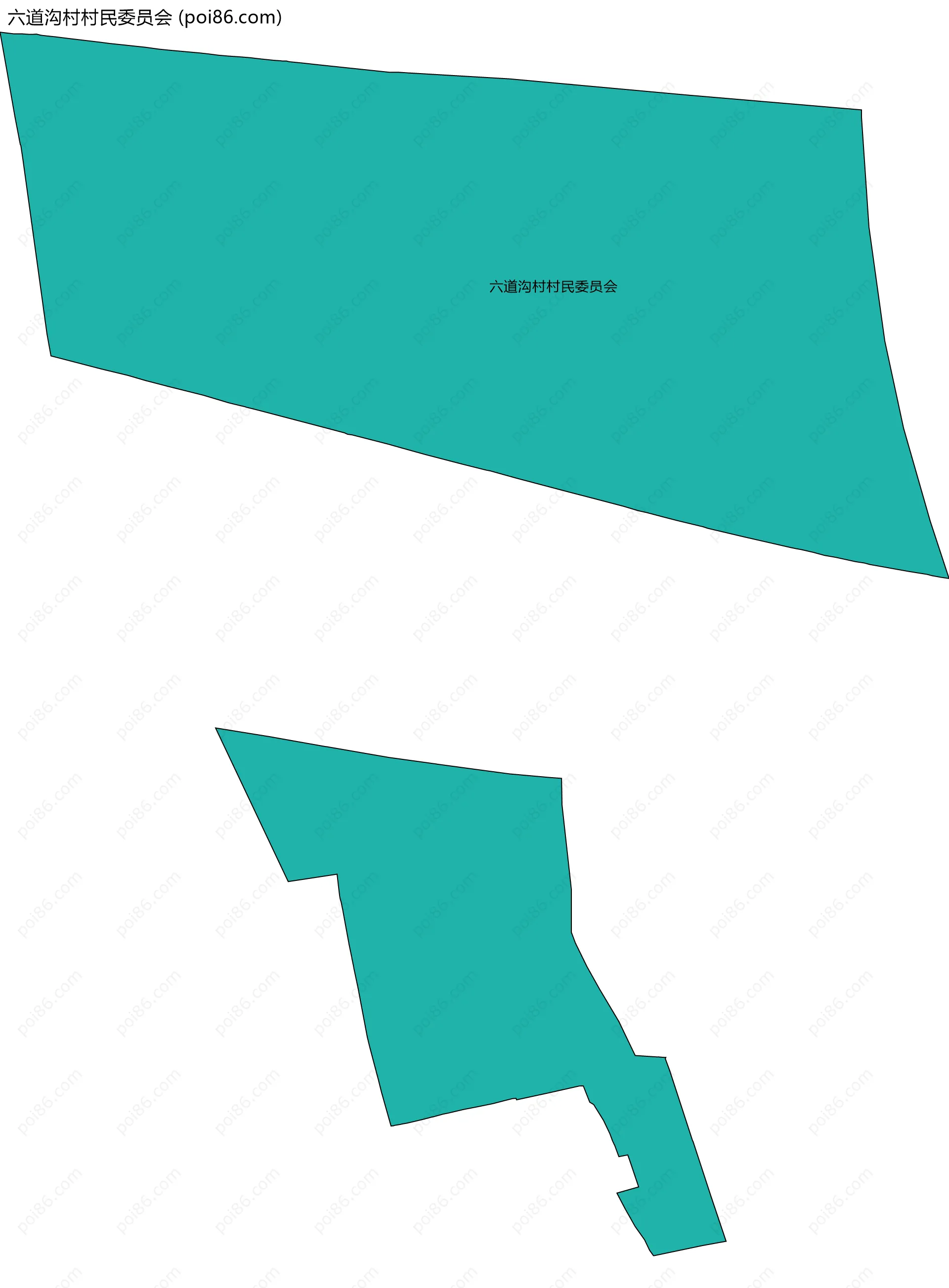 六道沟村村民委员会边界地图