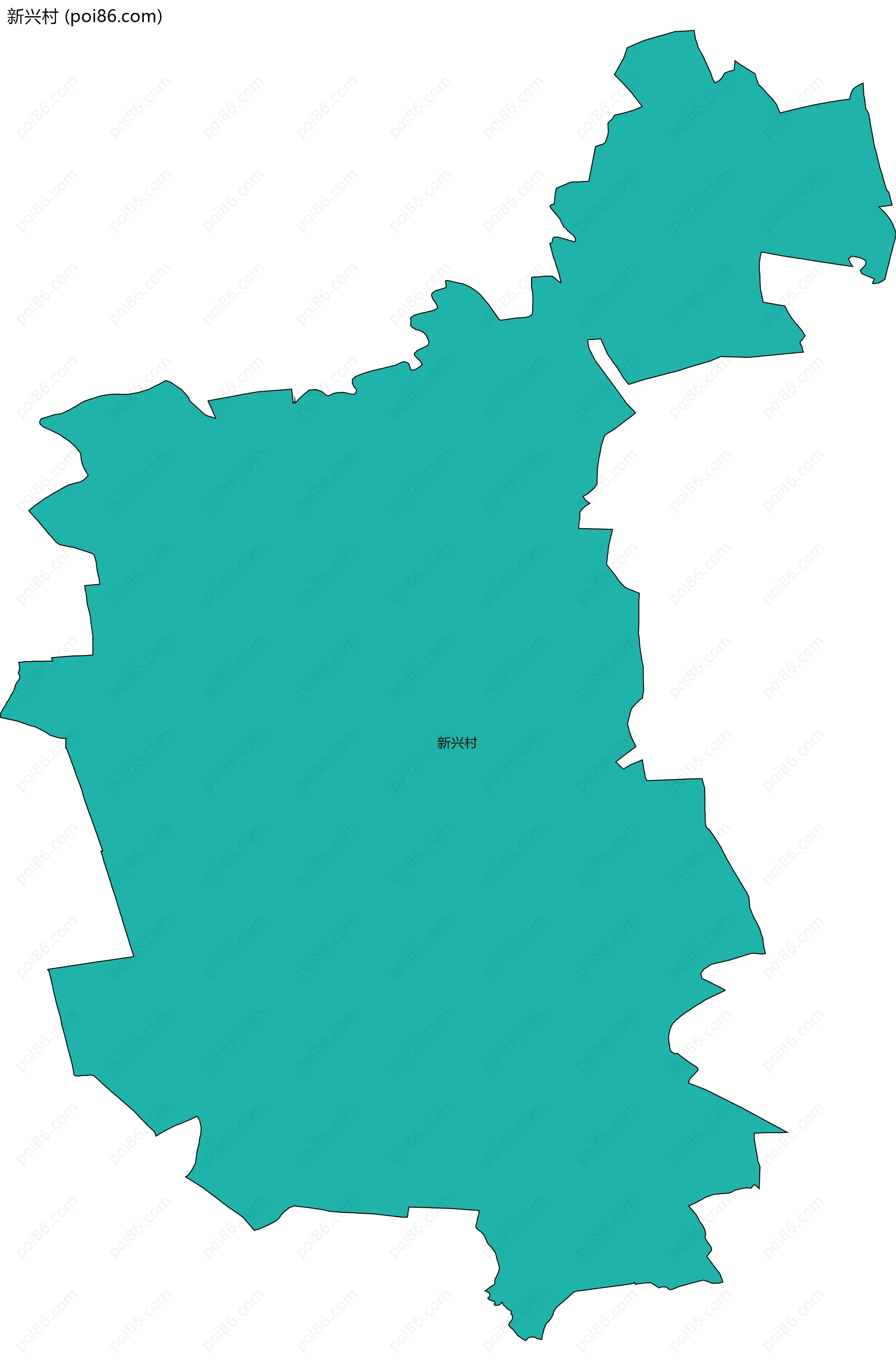 新兴村边界地图