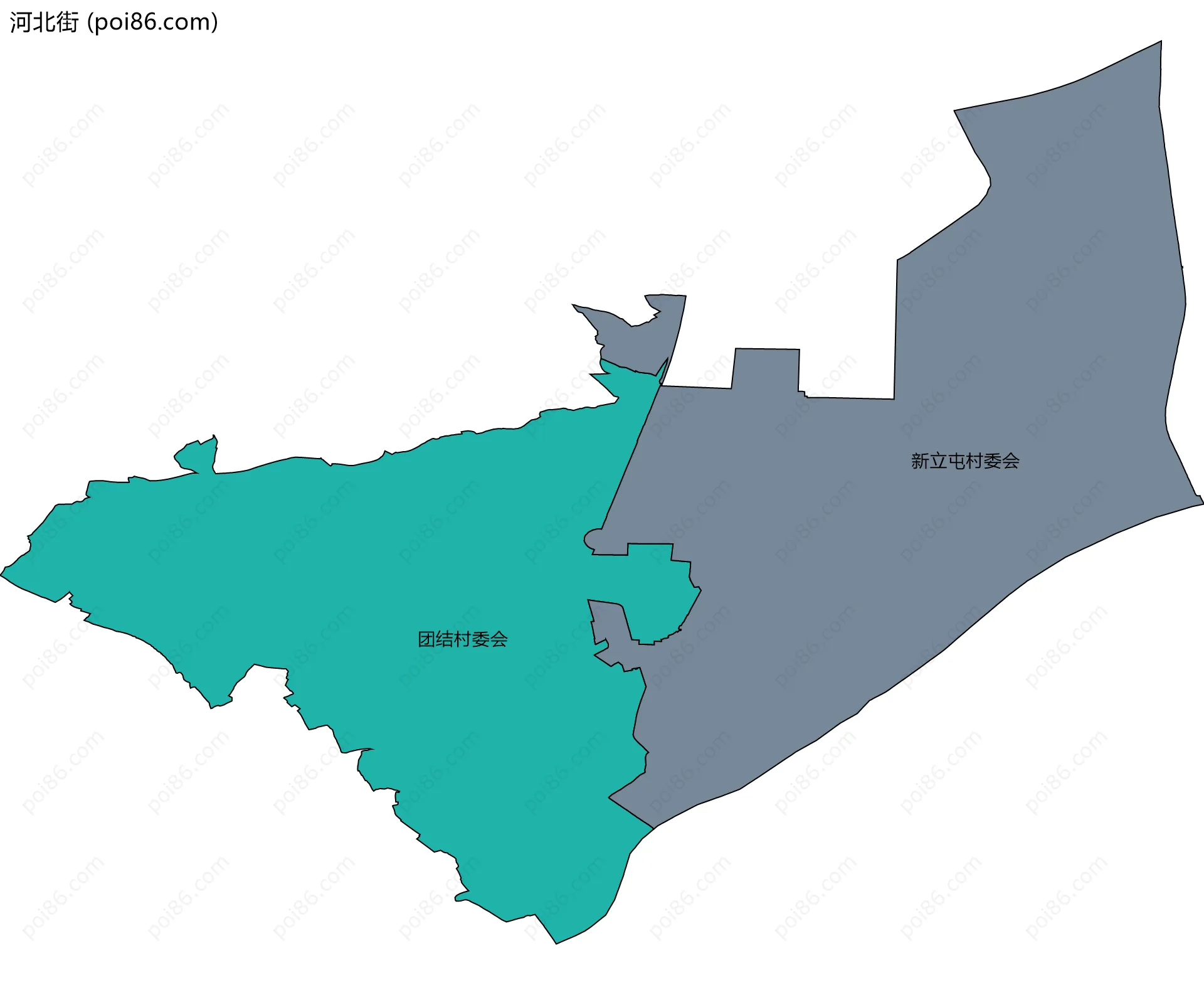 河北街边界地图(五级行政区划)