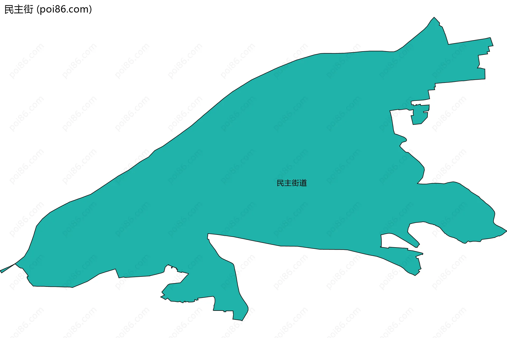 民主街边界地图(五级行政区划)