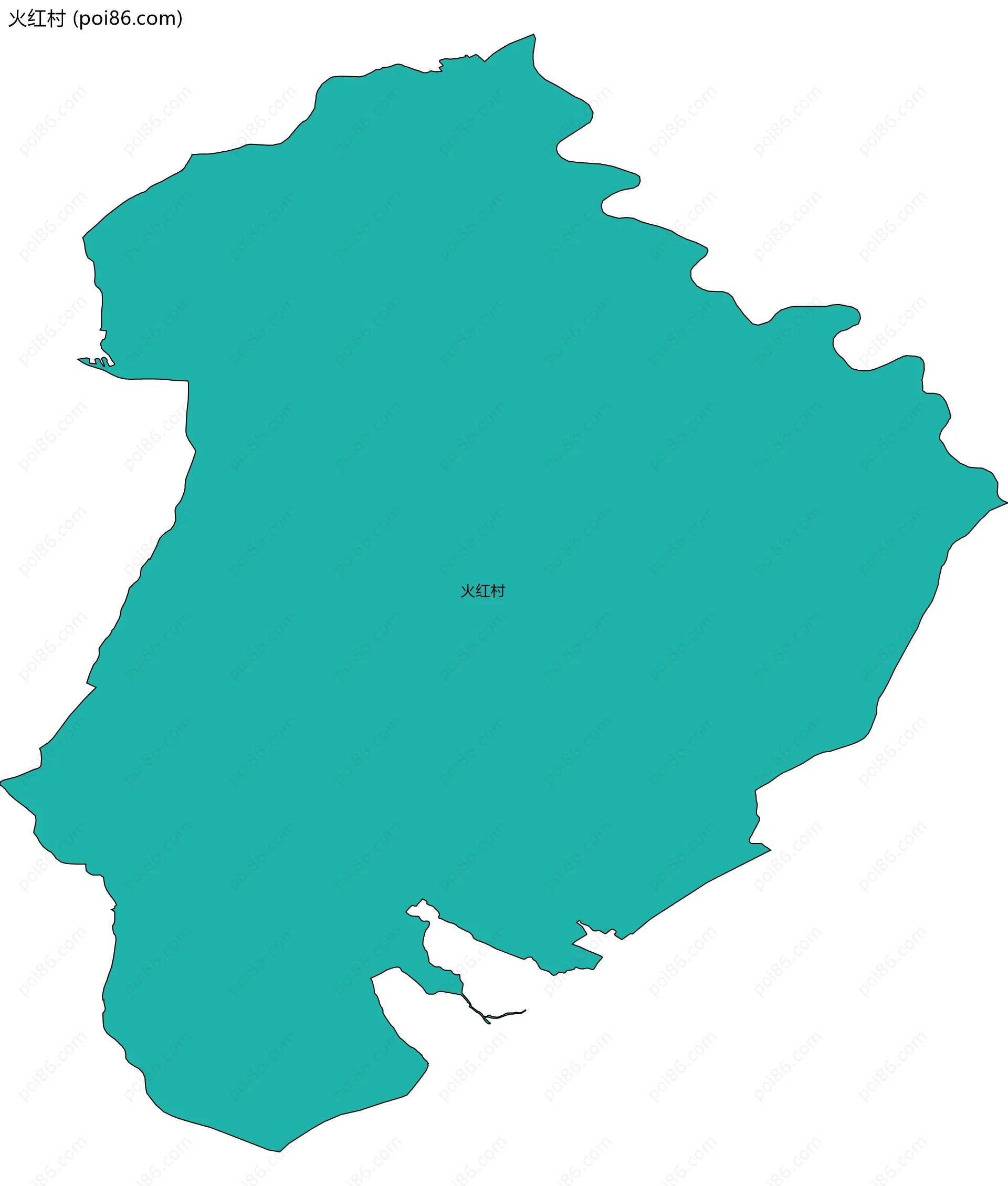 火红村边界地图
