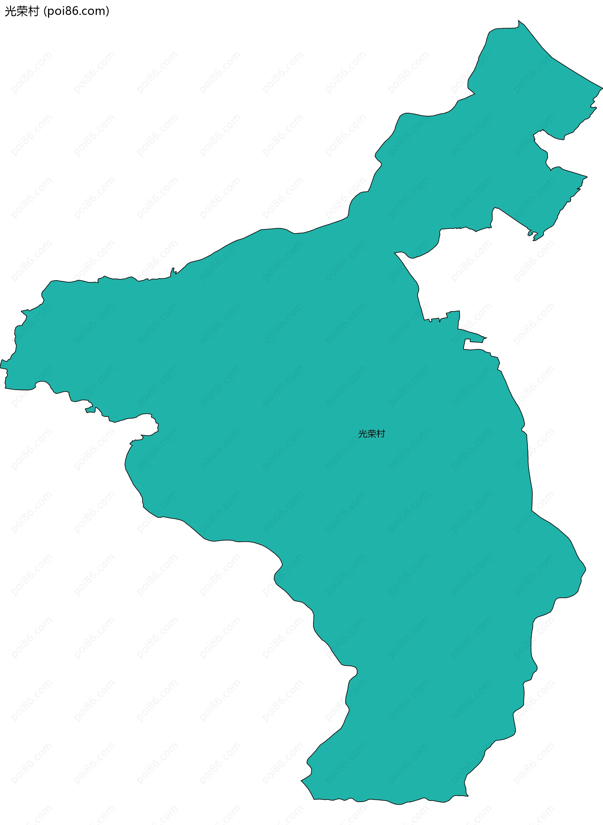 光荣村边界地图