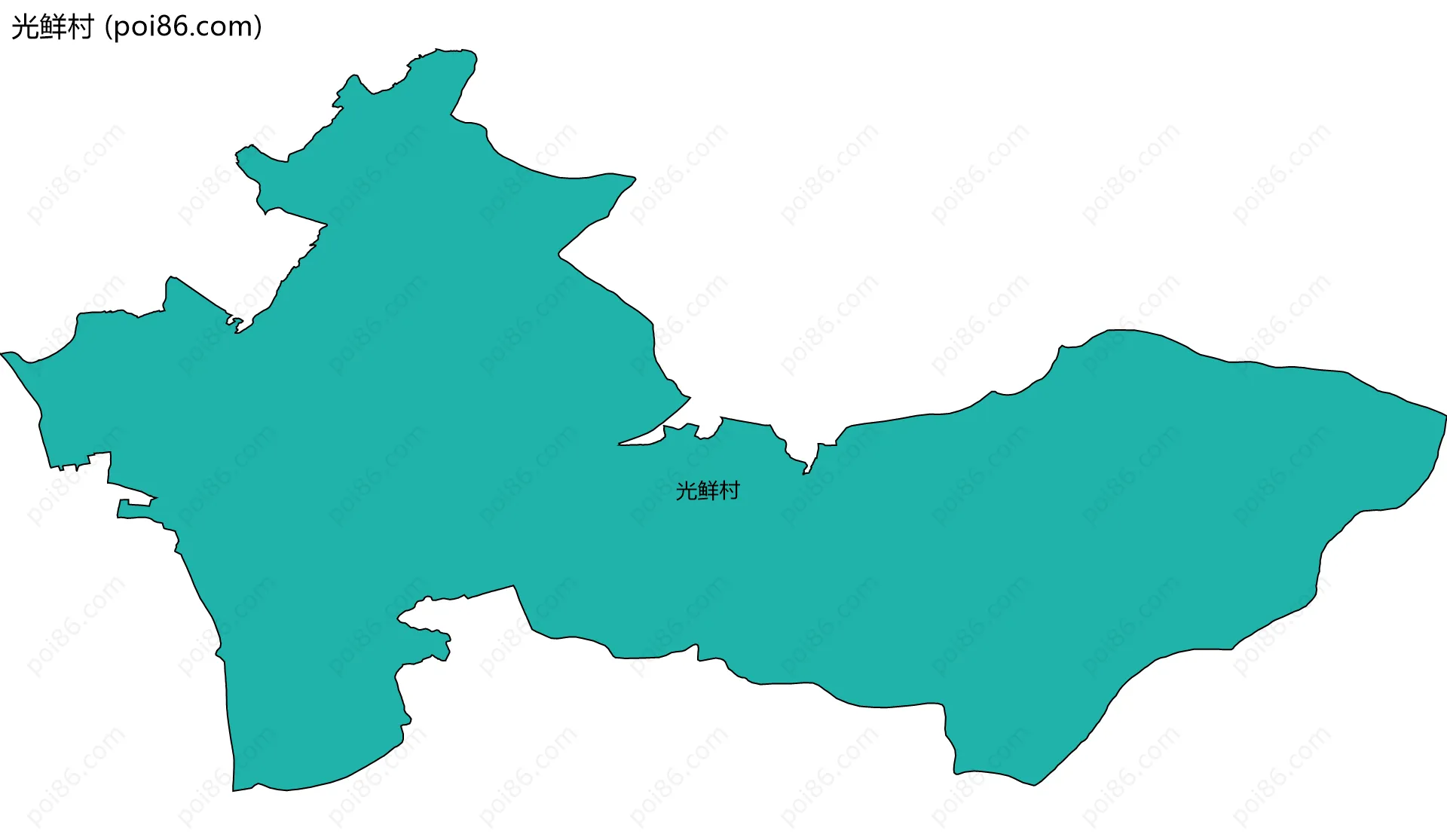 光鲜村边界地图