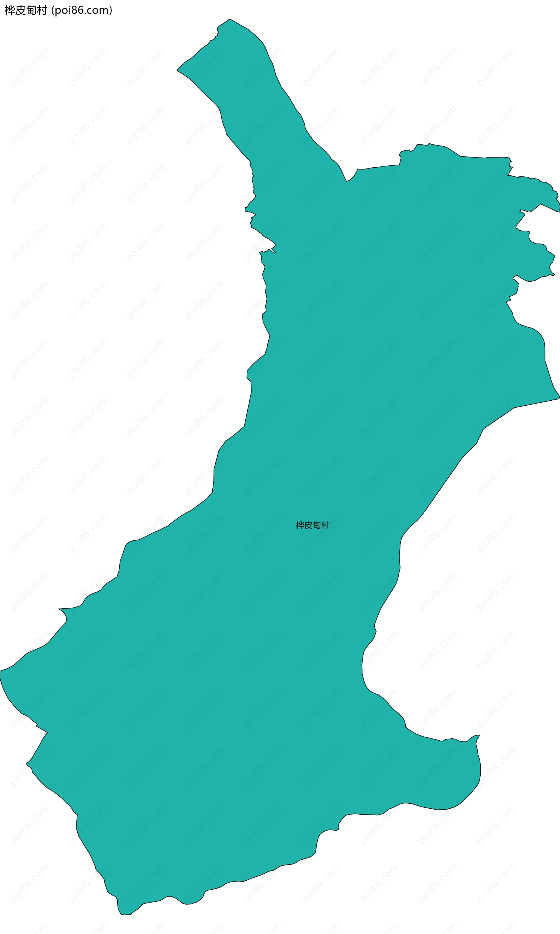 桦皮甸村边界地图