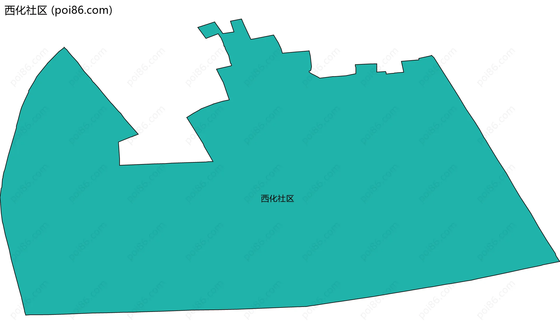 西化社区边界地图