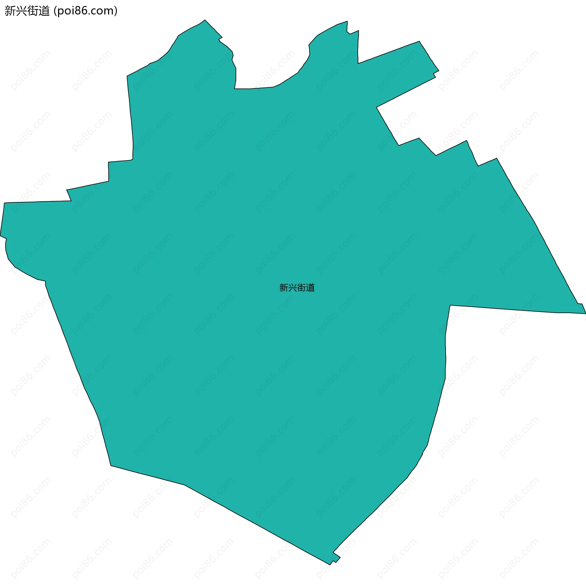 新兴街道边界地图