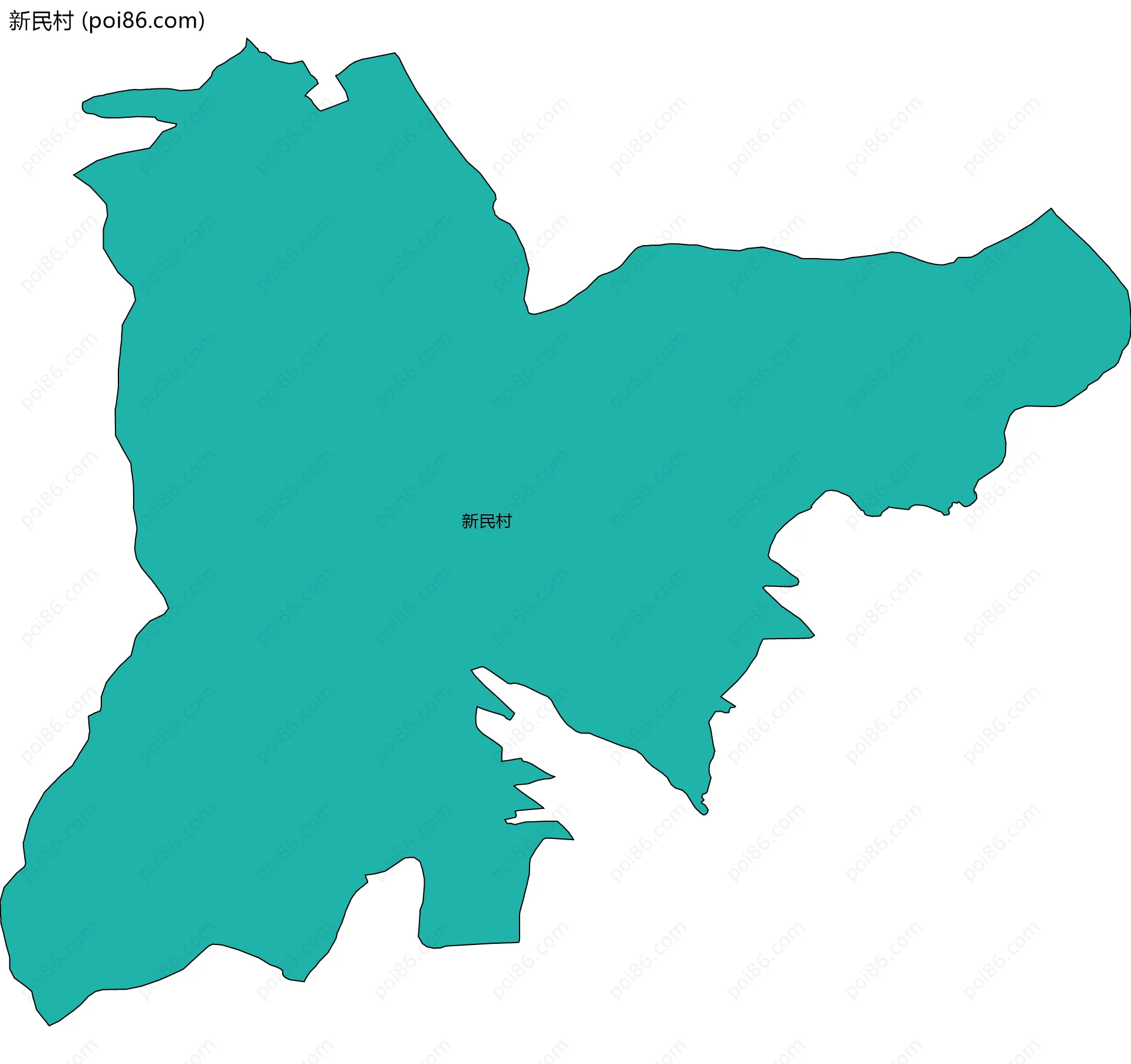 新民村边界地图