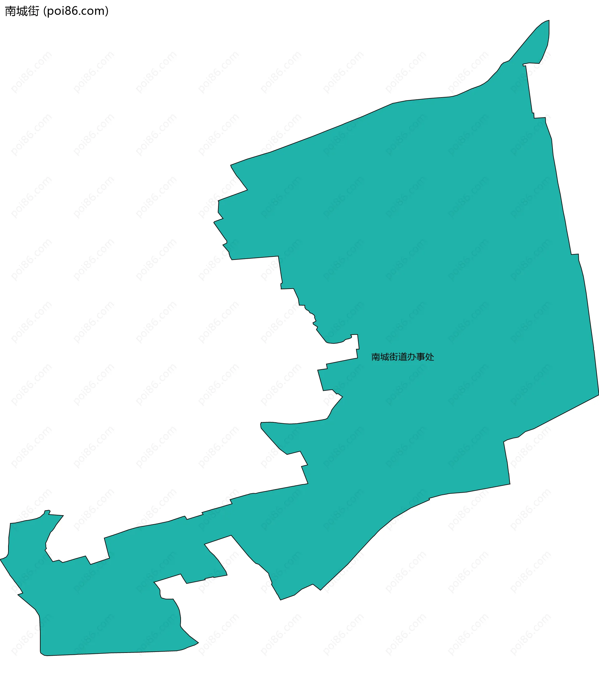 南城街边界地图(五级行政区划)