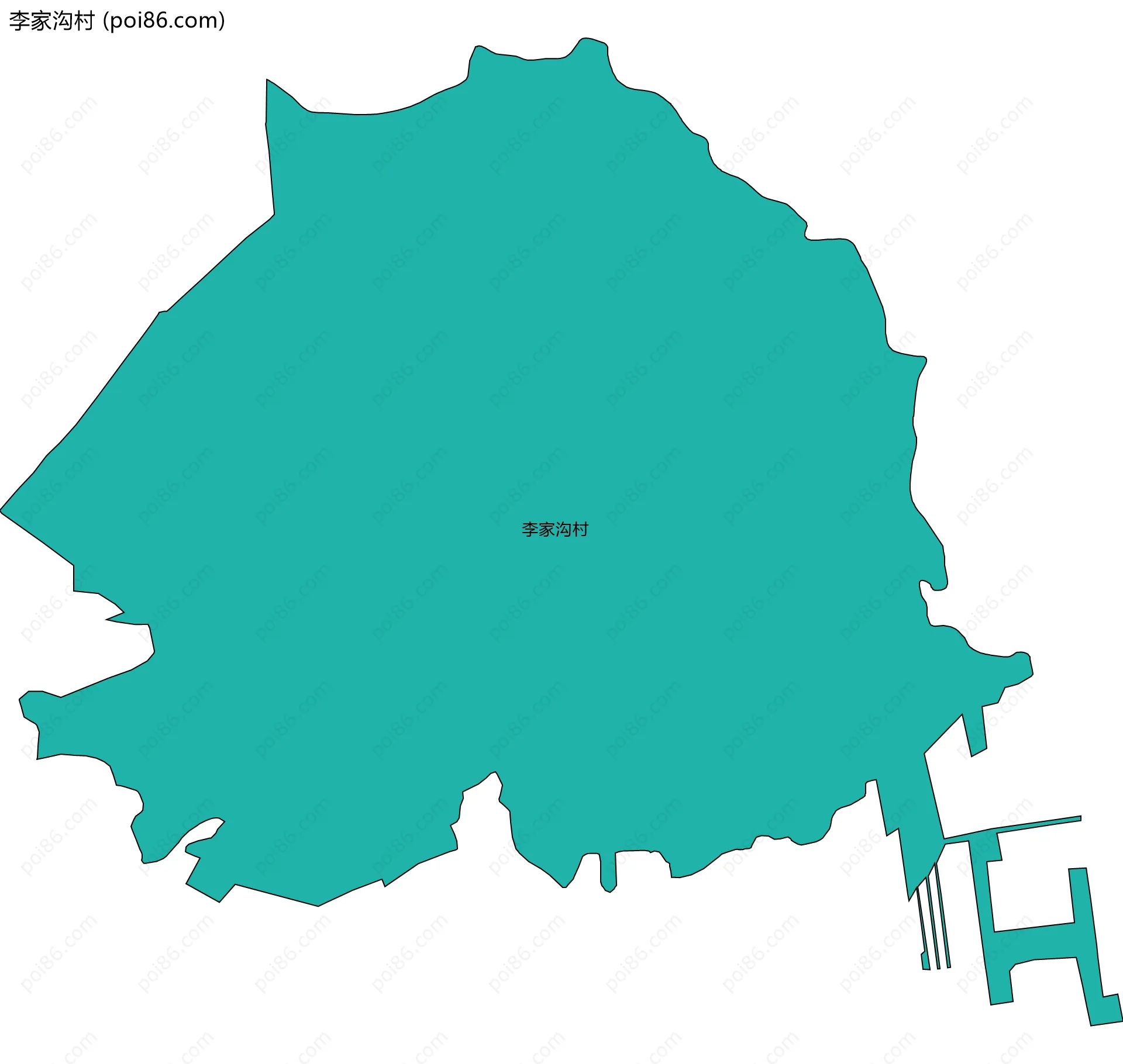 李家沟村边界地图