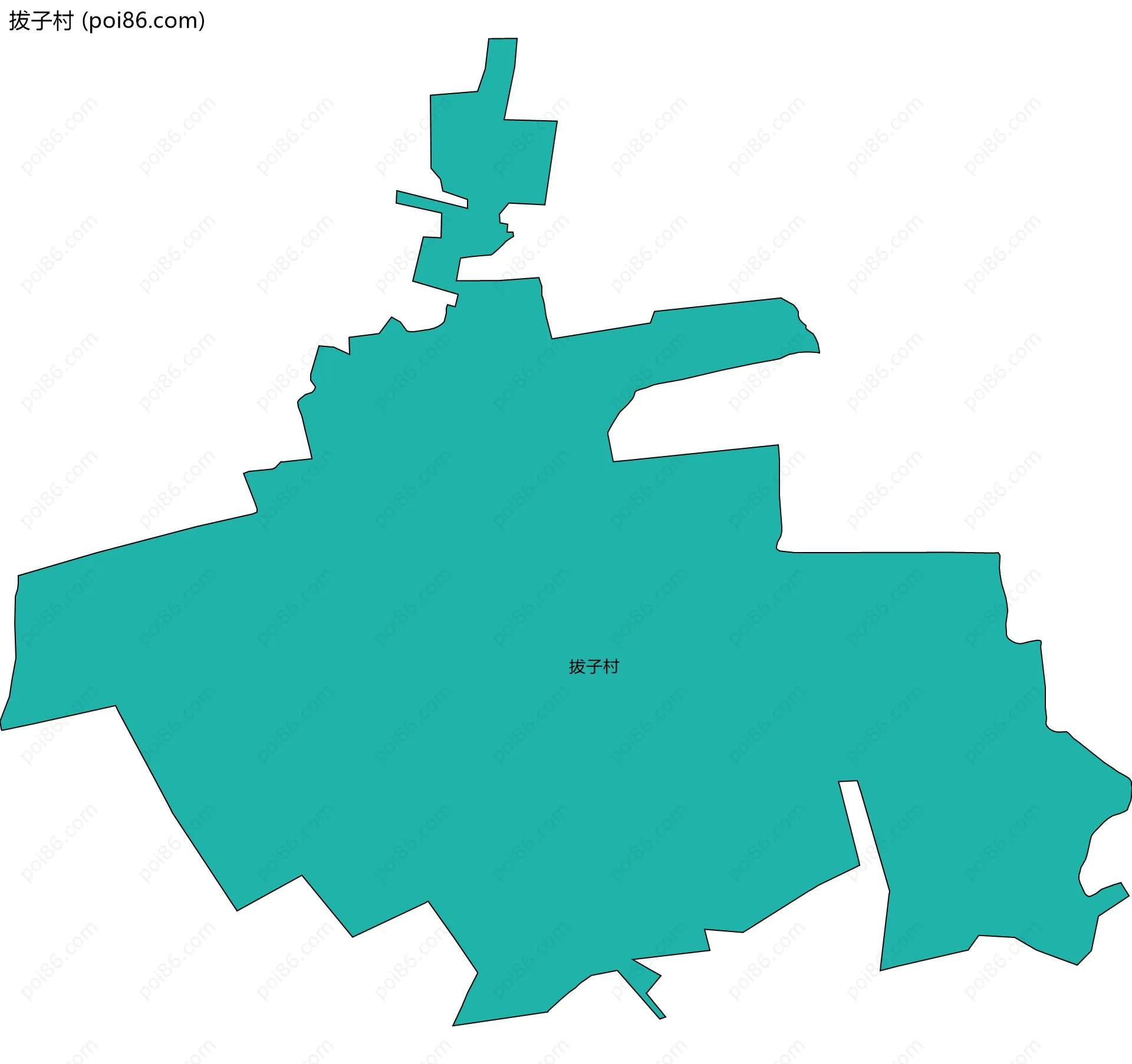 拔子村边界地图