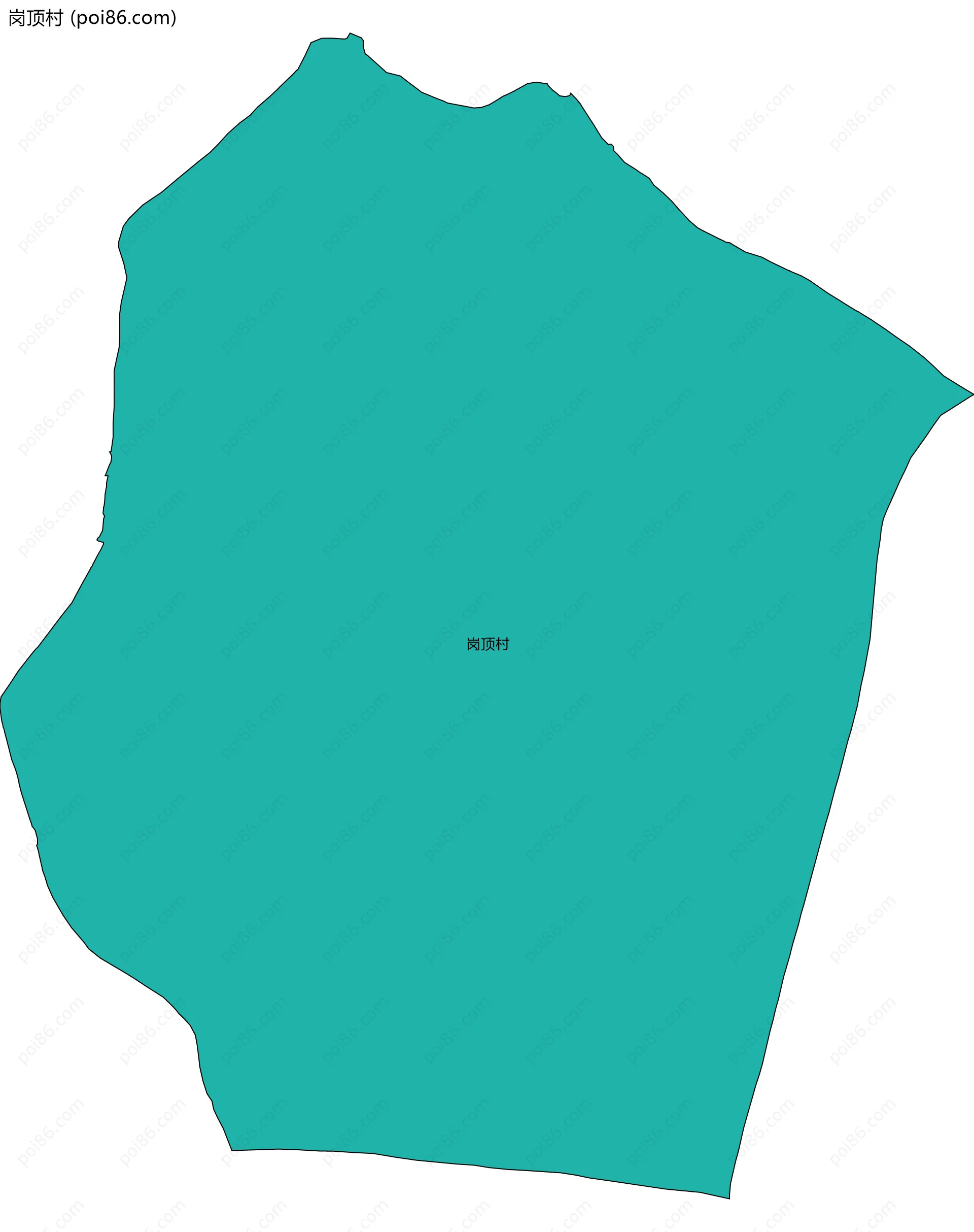 岗顶村边界地图